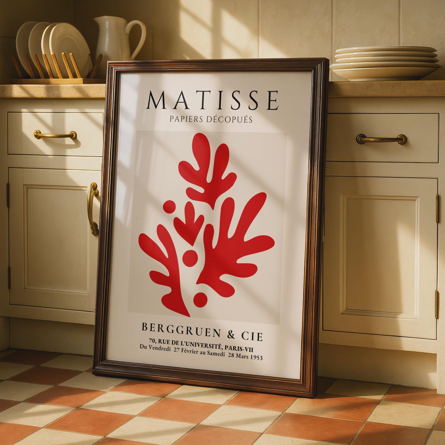 Henri Matisse Art Poster, Papiers Decoupes Wall Art, Abstract Red Shapes, Modern Decor wall art print