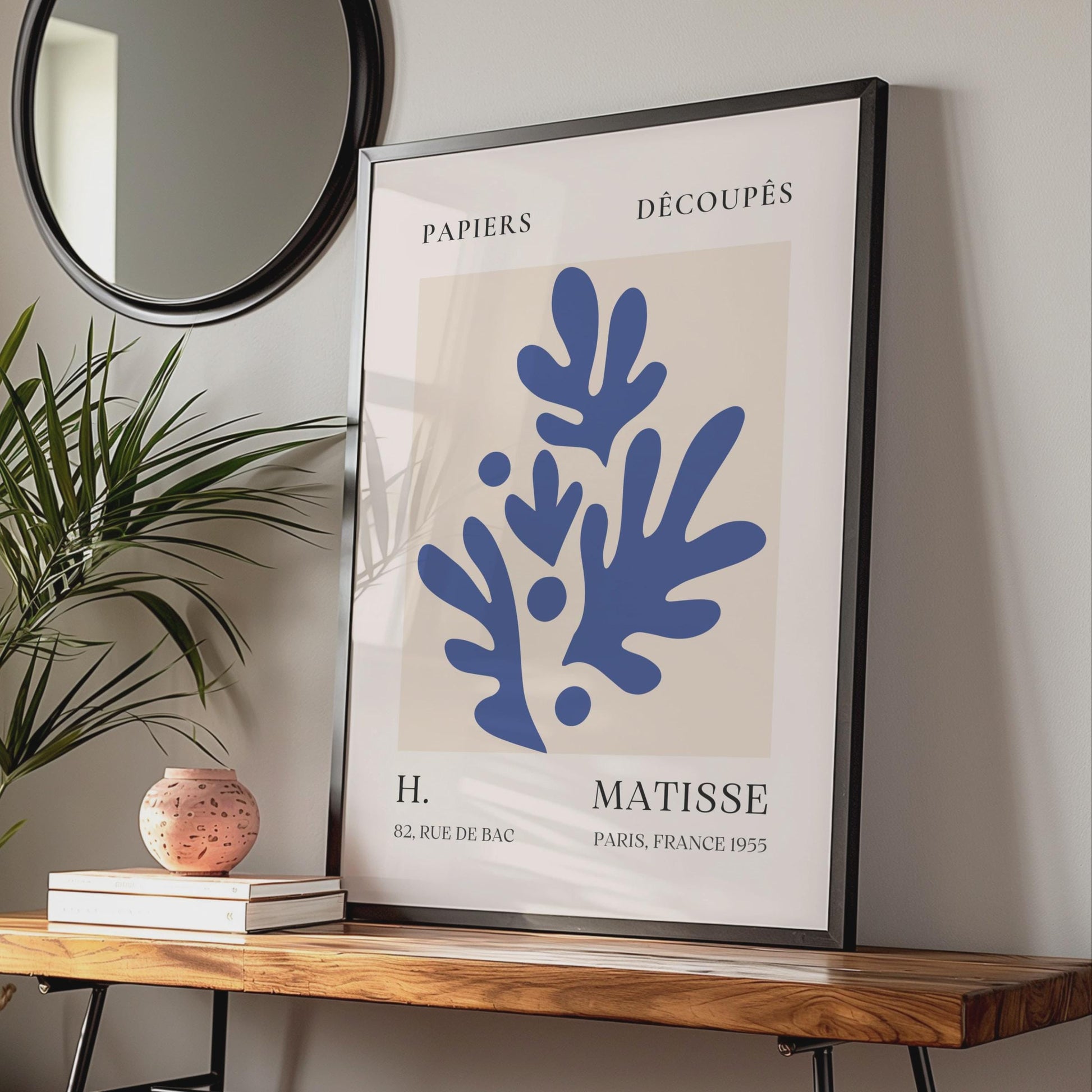 Henri Matisse Art Poster, Paper Cut-outs, Blue Leaves, Minimalist Wall Art, French Decor 1955 wall art print