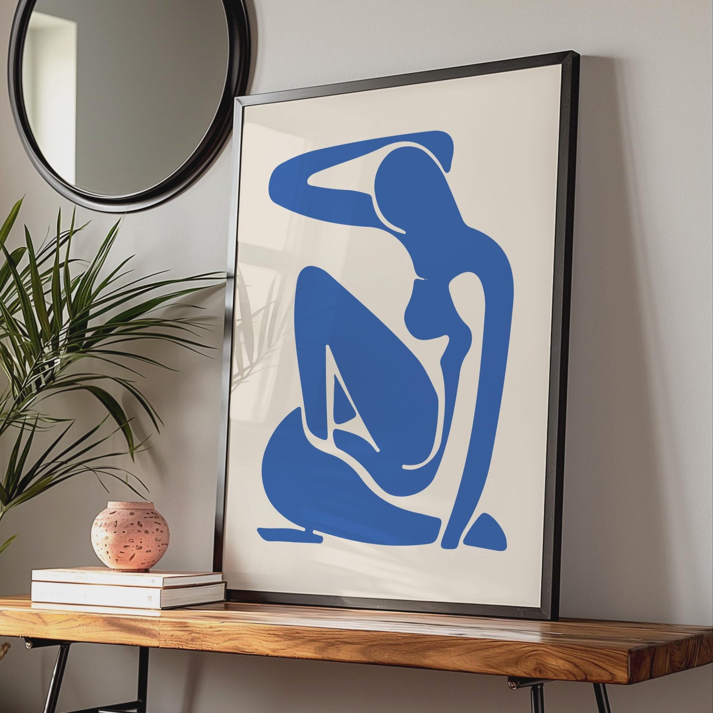 Henri Matisse Inspired Blue Woman Art Poster, Abstract Line Drawing, Modern Wall Art wall art print