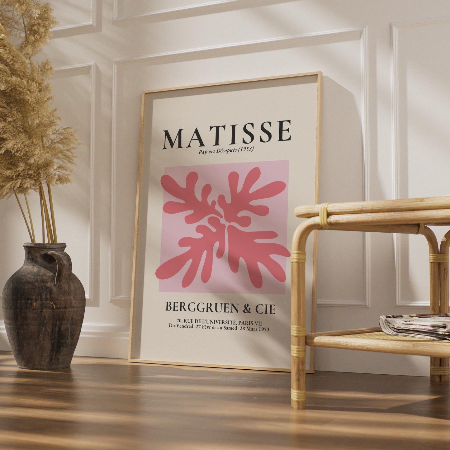 Henri Matisse Pap ers Decoupes Poster, Minimalist Pink Vintage Art Print wall art print