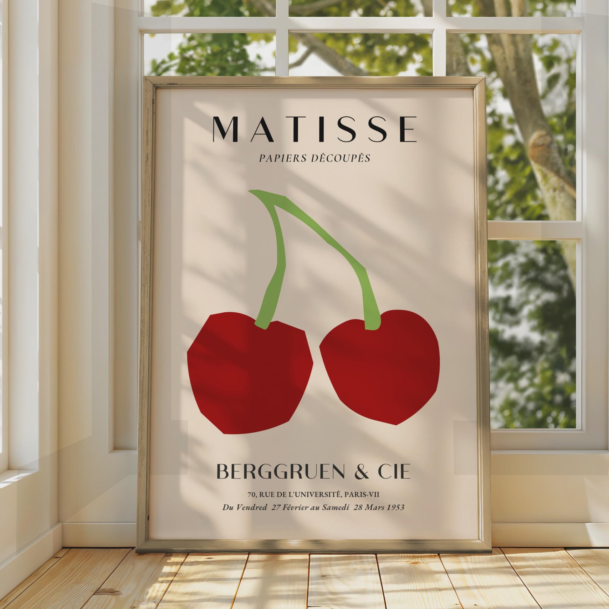 Henri Matisse Art Print, Papiers Decoupes, Minimalist Cherry Poster for Modern Decor wall art print