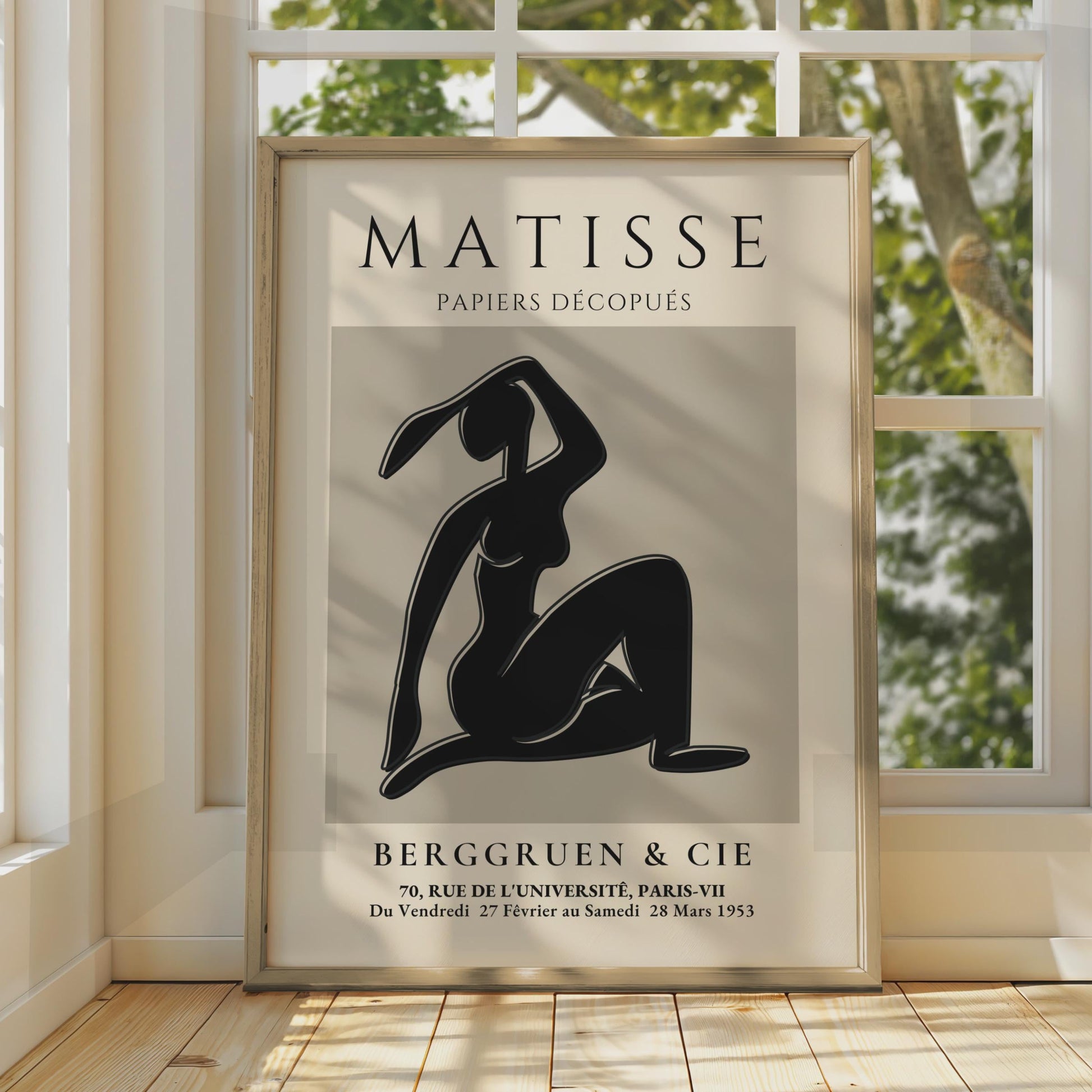 Henri Matisse Art Poster, Minimalist Black Silhouette, Papiers Decoupes, Abstract Wall Art, Gallery wall art print