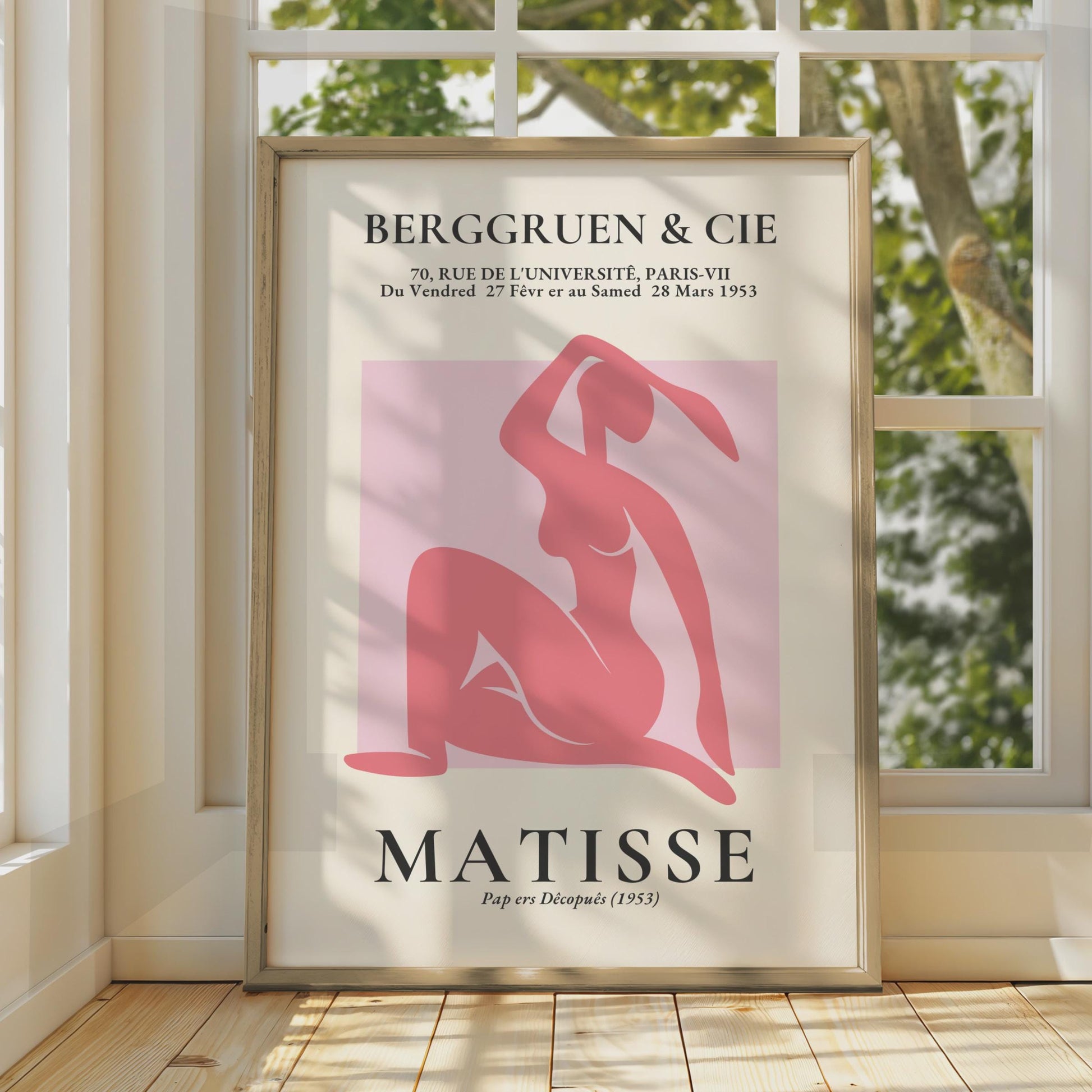Henri Matisse Art Poster, Pink Female Figure, Minimalist Wall Art, Abstract Artwork for Home wall art print