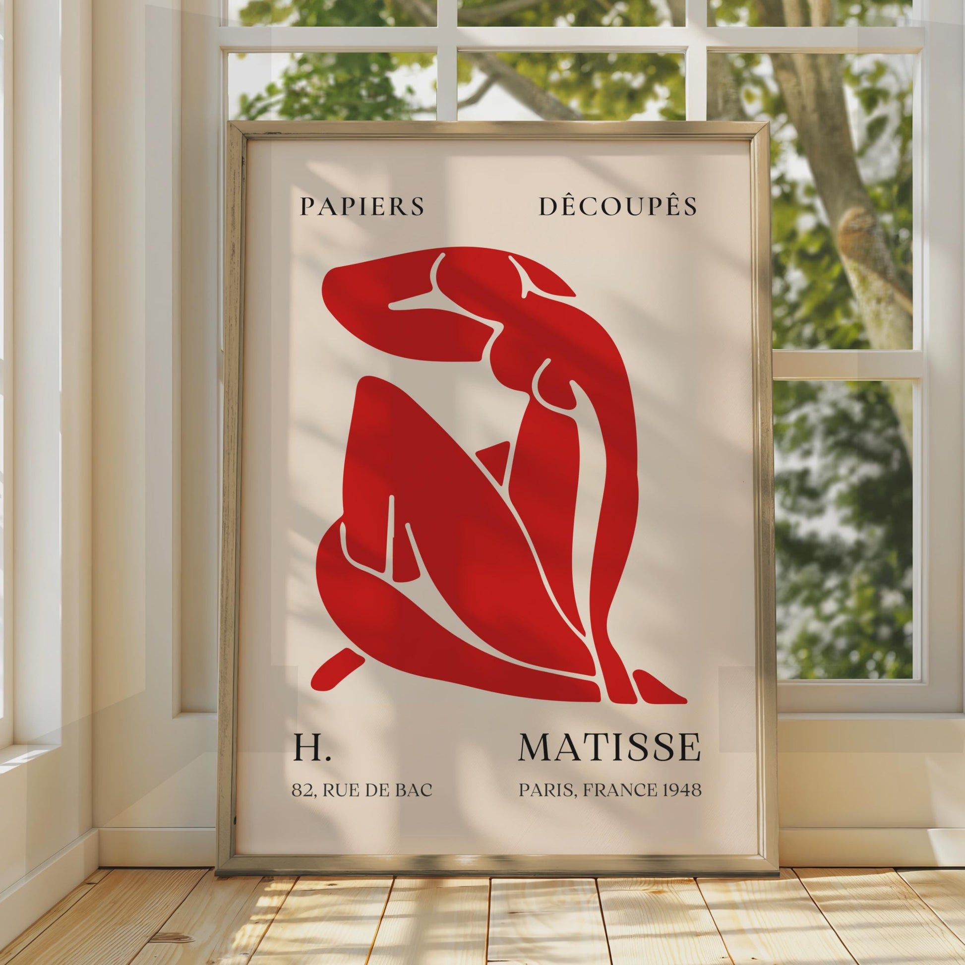 Henri Matisse Cut-Out Style Art Print, Red Figure French Minimalist Poster wall art print