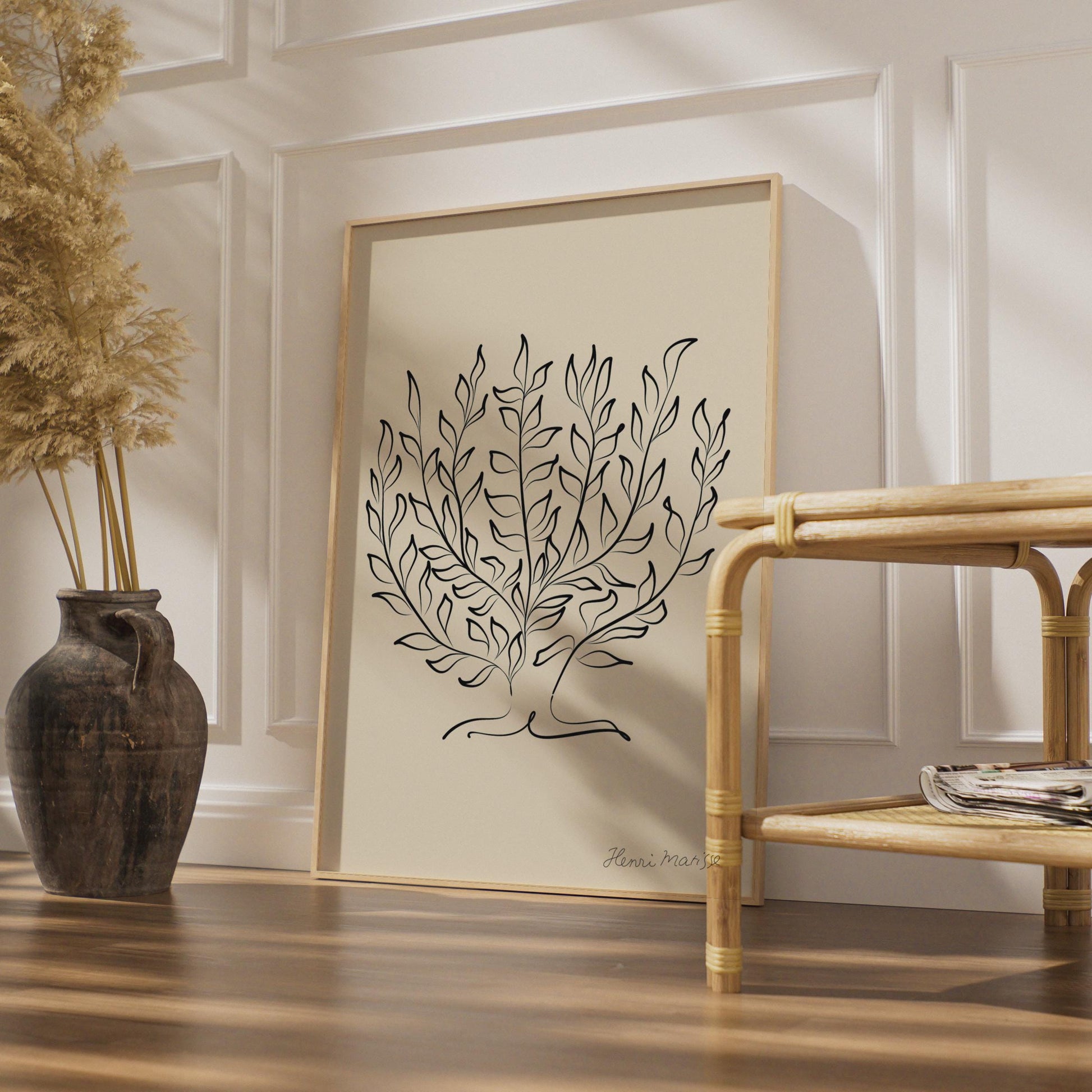 Henri Matisse Inspired Wall Art, Minimalist Leaf Print, Botanical Poster for Home Decor wall art print