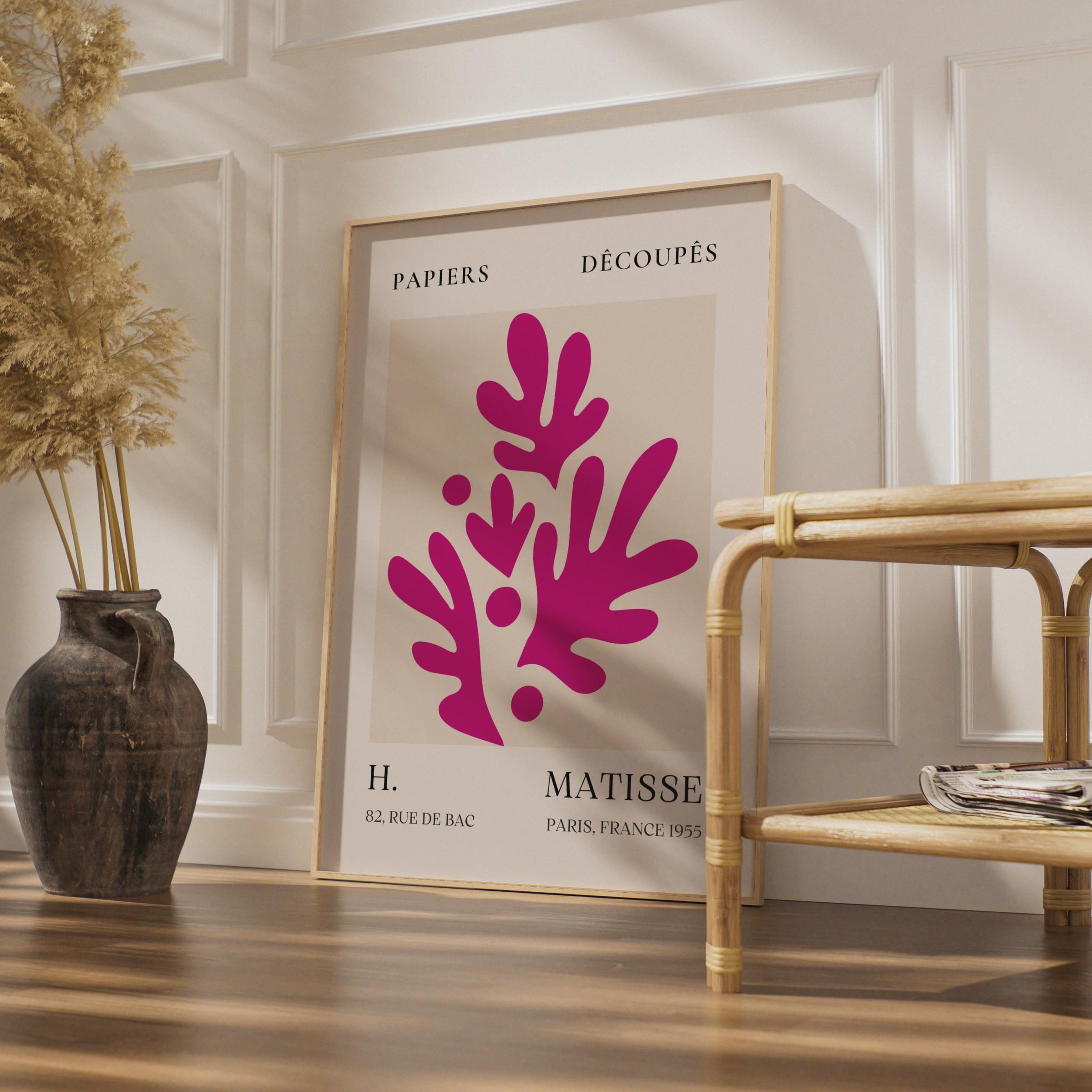 Henri Matisse Art Poster, Abstract Papiers Decoupes, Pink Greenery, Vintage Wall Decor wall art print