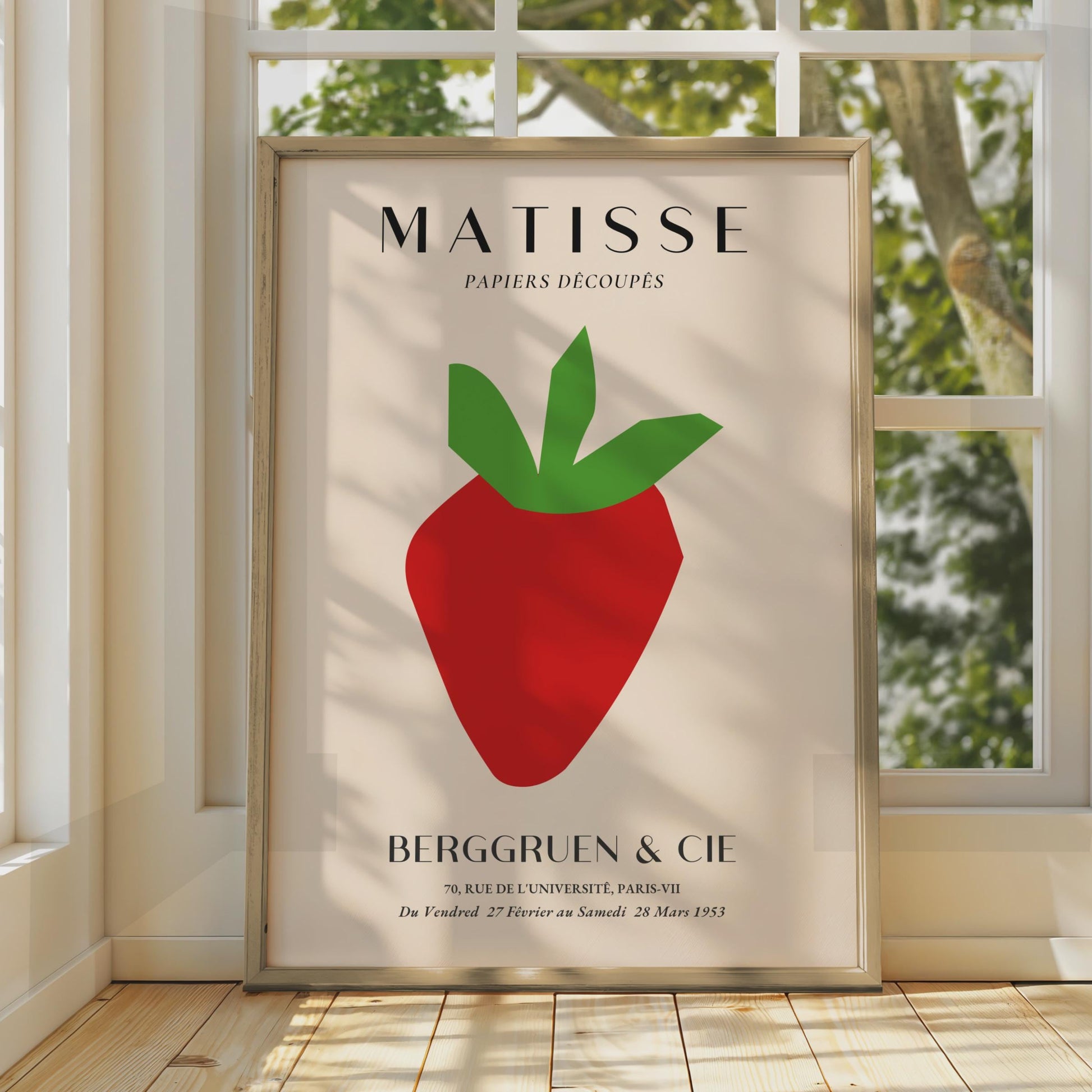 Henri Matisse Papiers Decoupes Poster, Bold Strawberry Art, Minimalist Wall Decor for Home wall art print