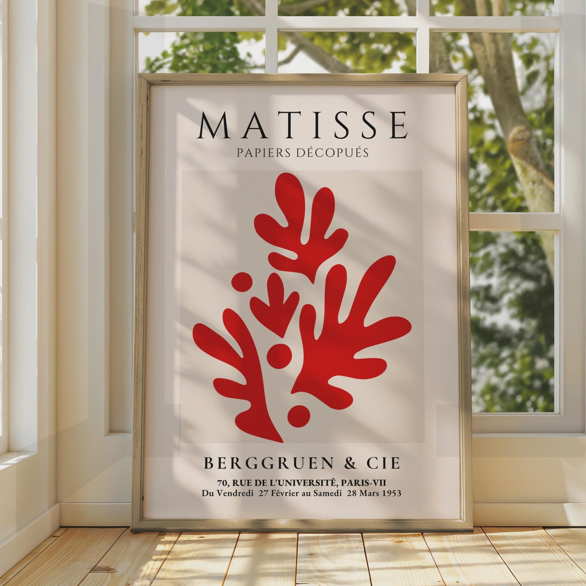 Henri Matisse Art Poster, Papiers Decoupes Wall Art, Abstract Red Shapes, Modern Decor wall art print