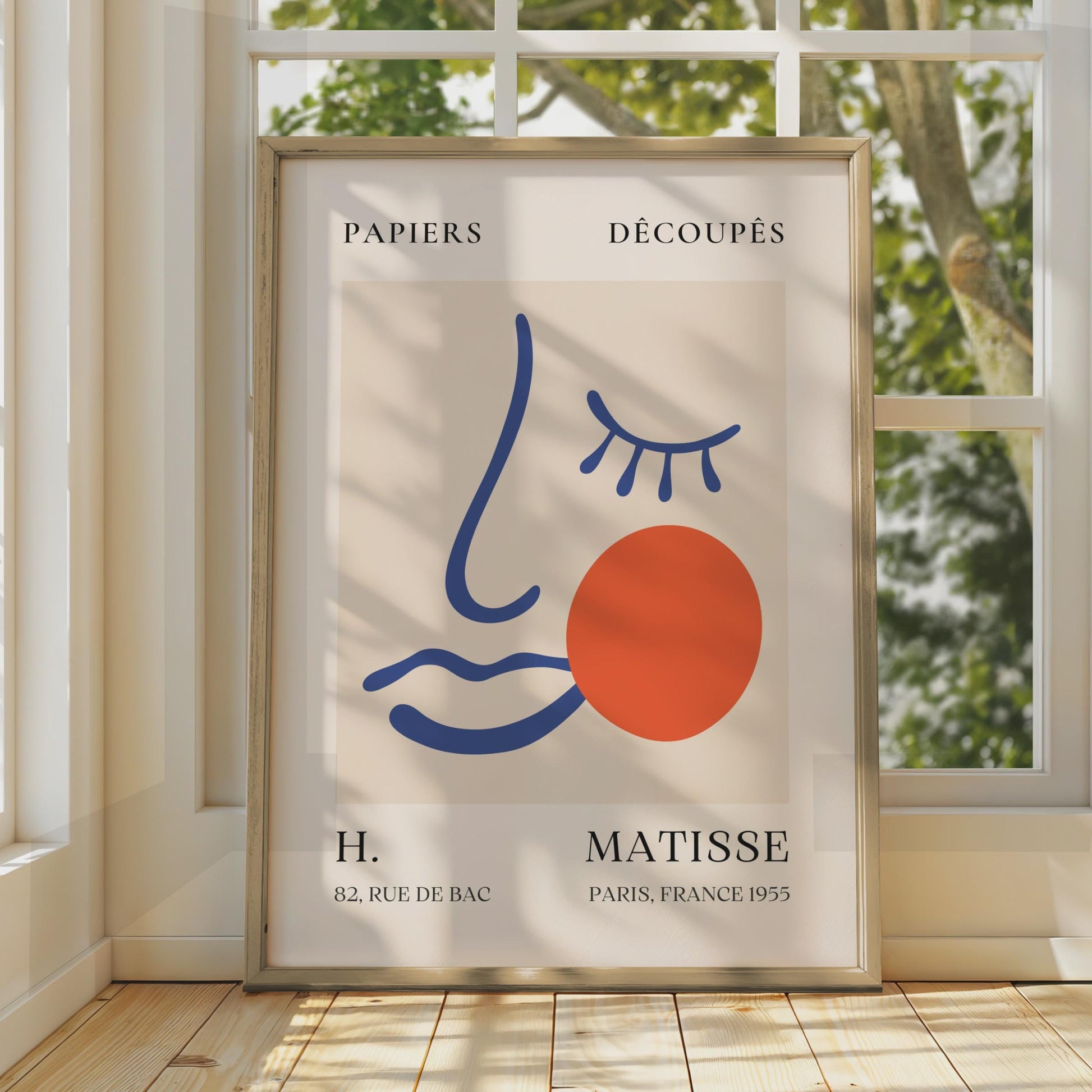 Henri Matisse Art Poster, Minimalist Abstract Face Prints, Boho Wall Art, French Decoupes wall art print