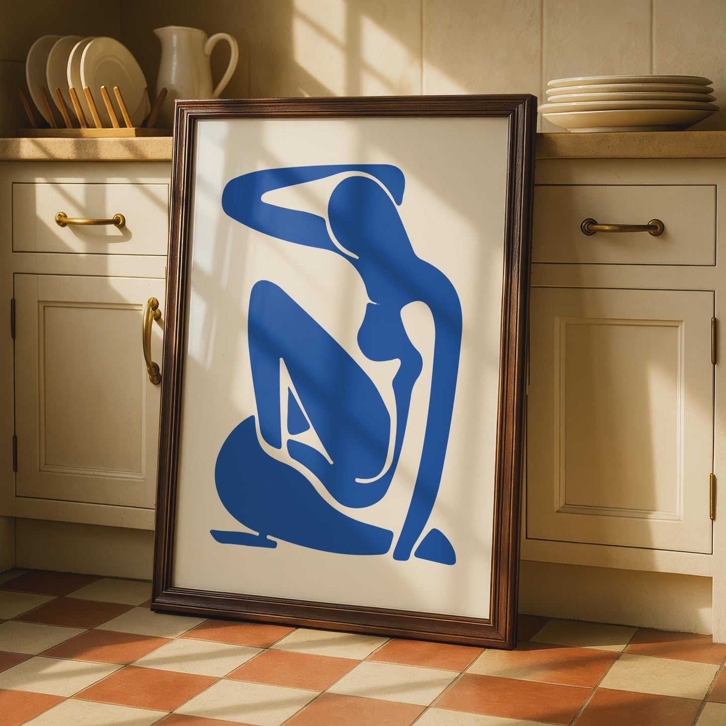 Henri Matisse Inspired Blue Woman Art Poster, Abstract Line Drawing, Modern Wall Art wall art print