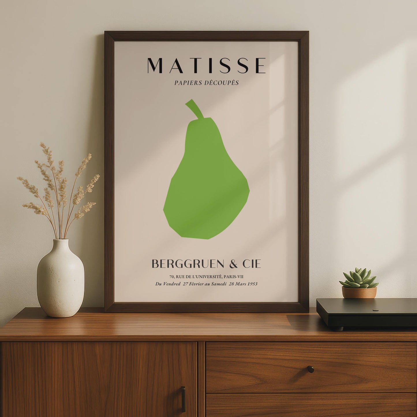 Henri Matisse Green Pear Art Poster, Minimalist Wall Decor, Papiers Decoupes Print, Gallery Wall wall art print