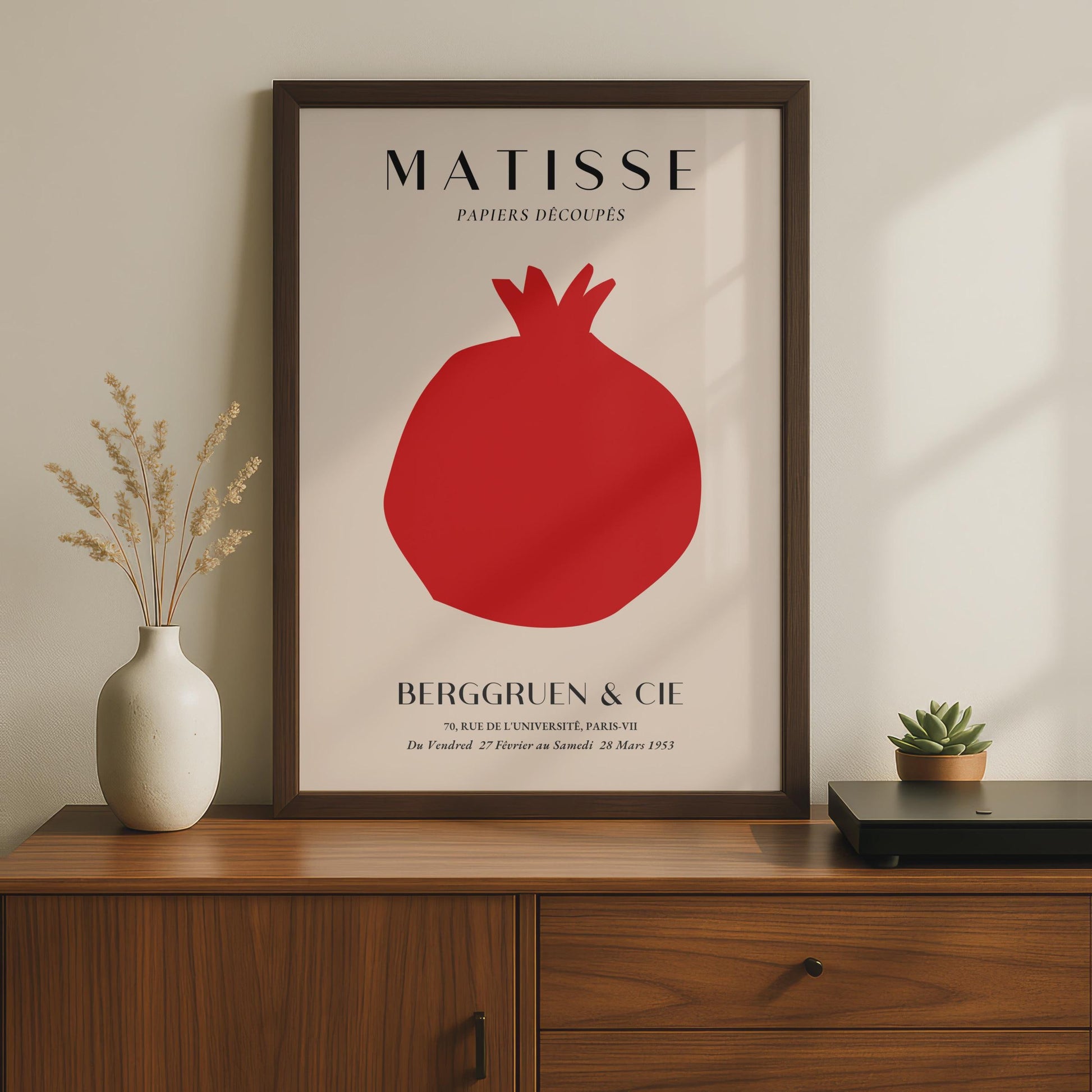Henri Matisse Art Poster, Papiers Decoupes Print, Minimalist Wall Art, Bold Red Shapes wall art print