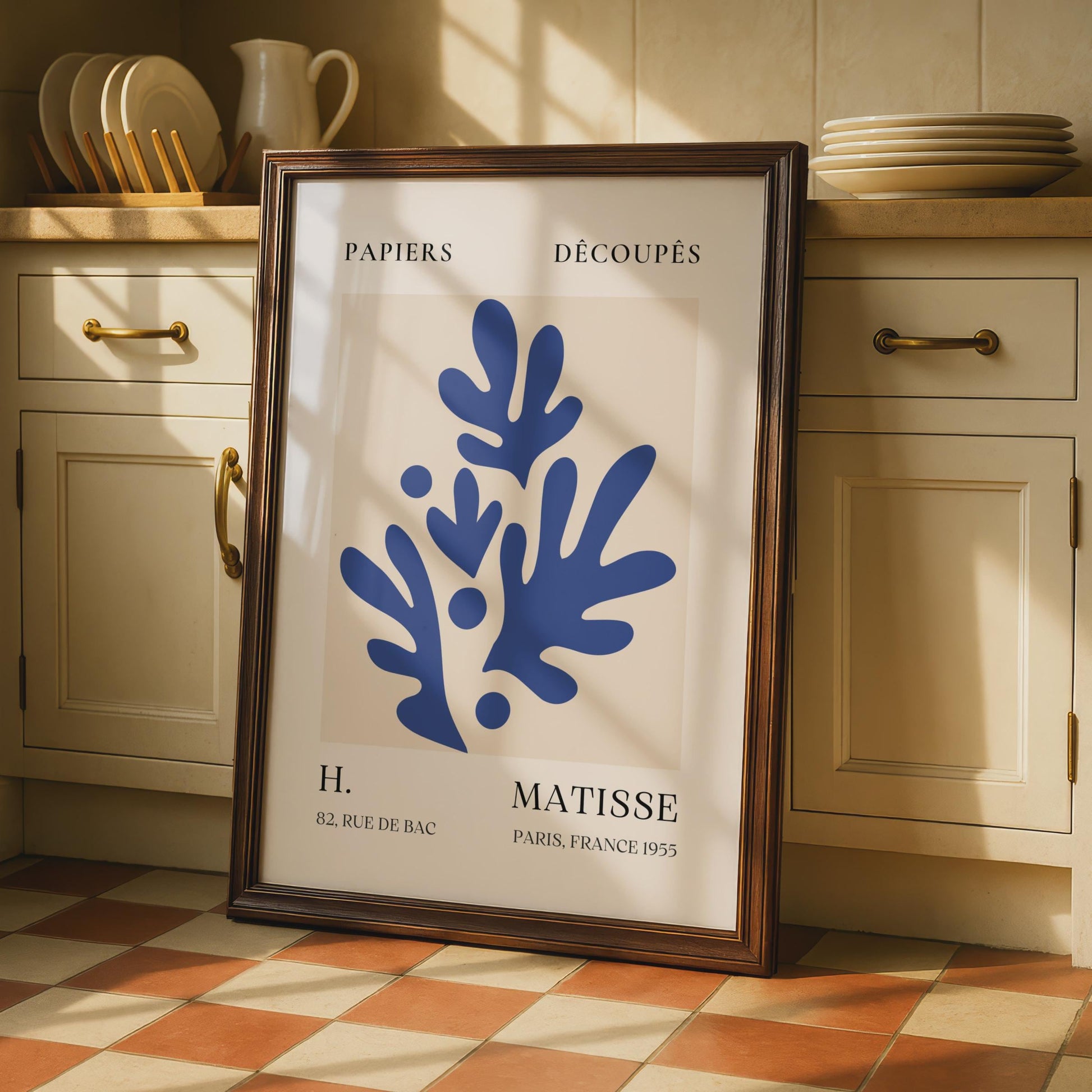 Henri Matisse Art Poster, Paper Cut-outs, Blue Leaves, Minimalist Wall Art, French Decor 1955 wall art print