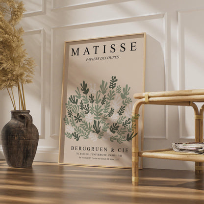 Henri Matisse Art Poster, Papiers Decoupes, Botanical Wall Art, Minimalist Print, Green Tones Decor wall art print