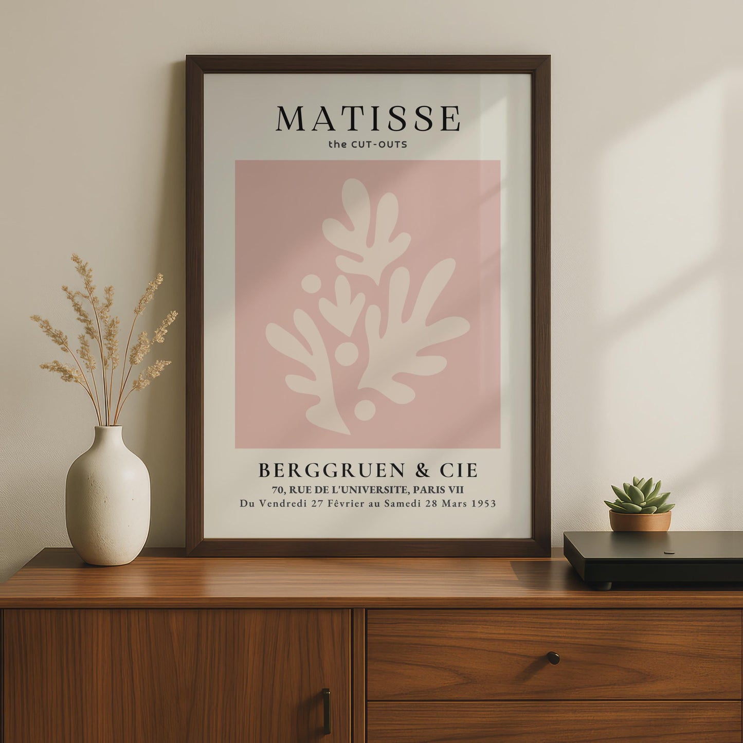 Henri Matisse Art Poster, The Cut-Outs, Minimalist Wall Art, Pink Botanical Print, Gallery Decor wall art print