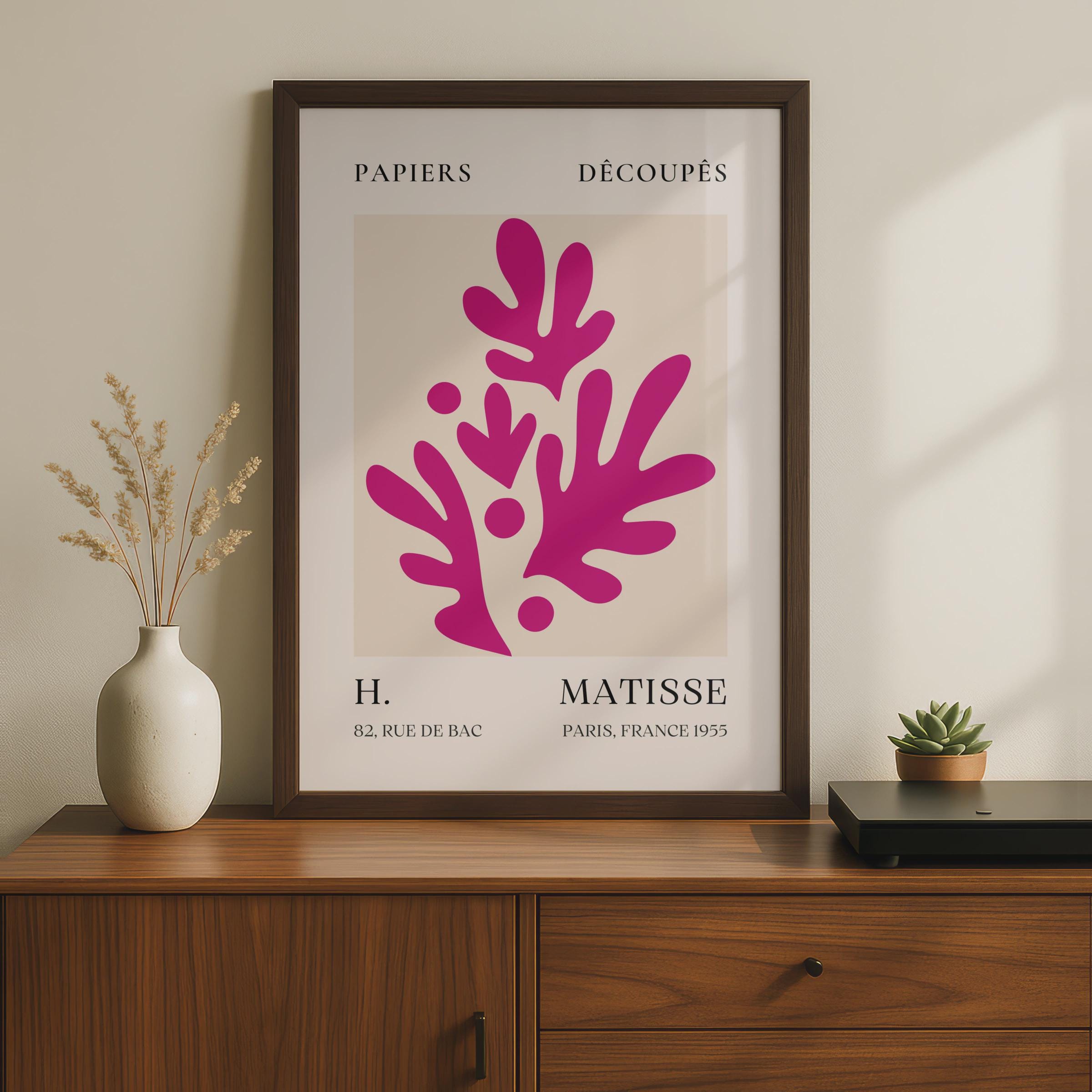 Henri Matisse Art Poster, Abstract Papiers Decoupes, Pink Greenery, Vintage Wall Decor wall art print