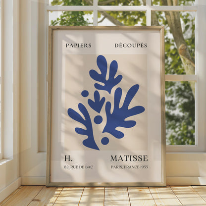 Henri Matisse Art Poster, Paper Cut-outs, Blue Leaves, Minimalist Wall Art, French Decor 1955 wall art print