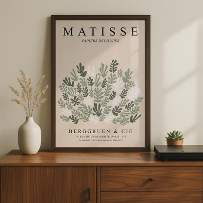 Henri Matisse Art Poster, Papiers Decoupes, Botanical Wall Art, Minimalist Print, Green Tones Decor wall art print