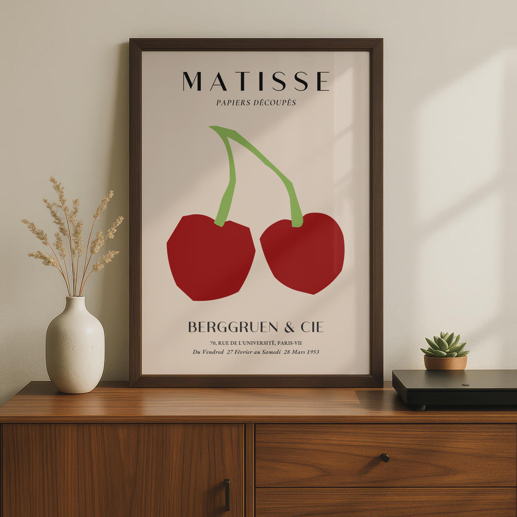 Henri Matisse Art Print, Papiers Decoupes, Minimalist Cherry Poster for Modern Decor wall art print