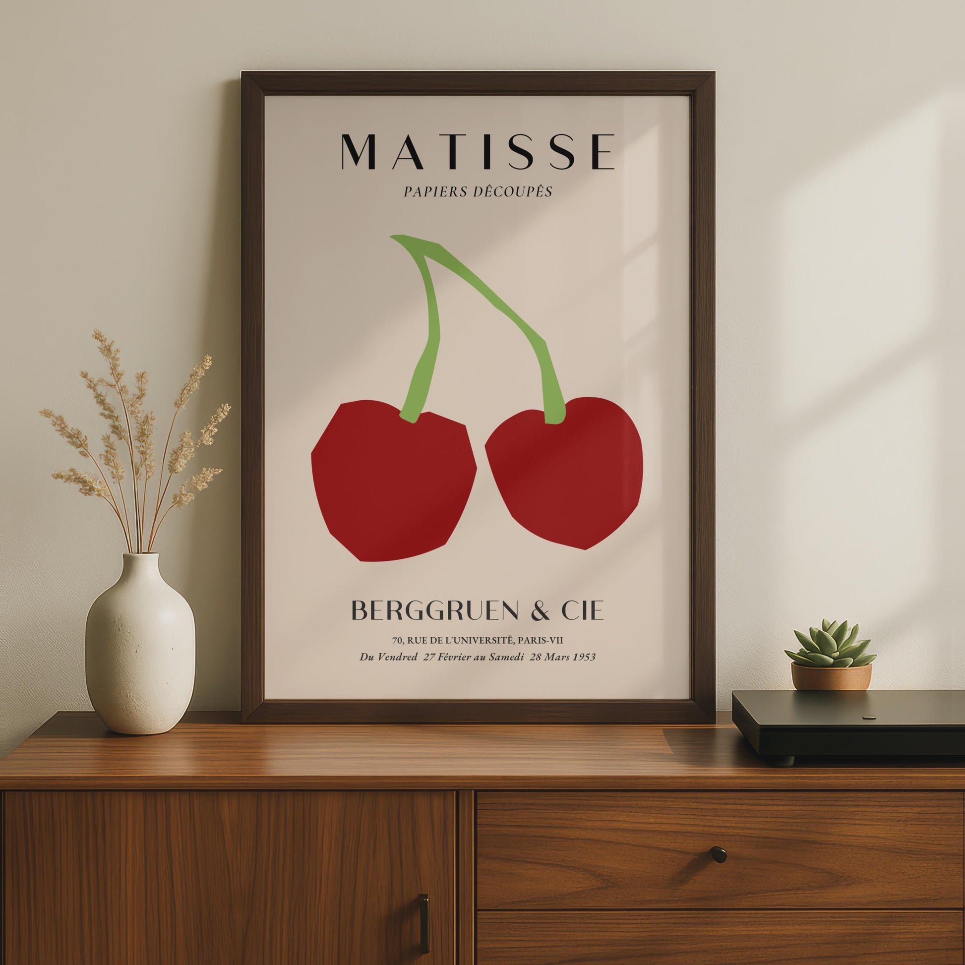 Henri Matisse Art Print, Papiers Decoupes, Minimalist Cherry Poster for Modern Decor wall art print