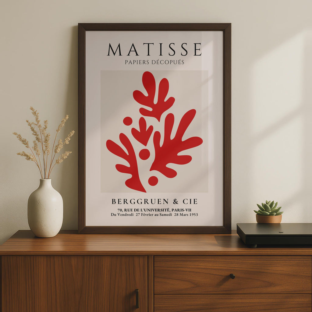 Henri Matisse Art Poster, Papiers Decoupes Wall Art, Abstract Red Shapes, Modern Decor wall art print
