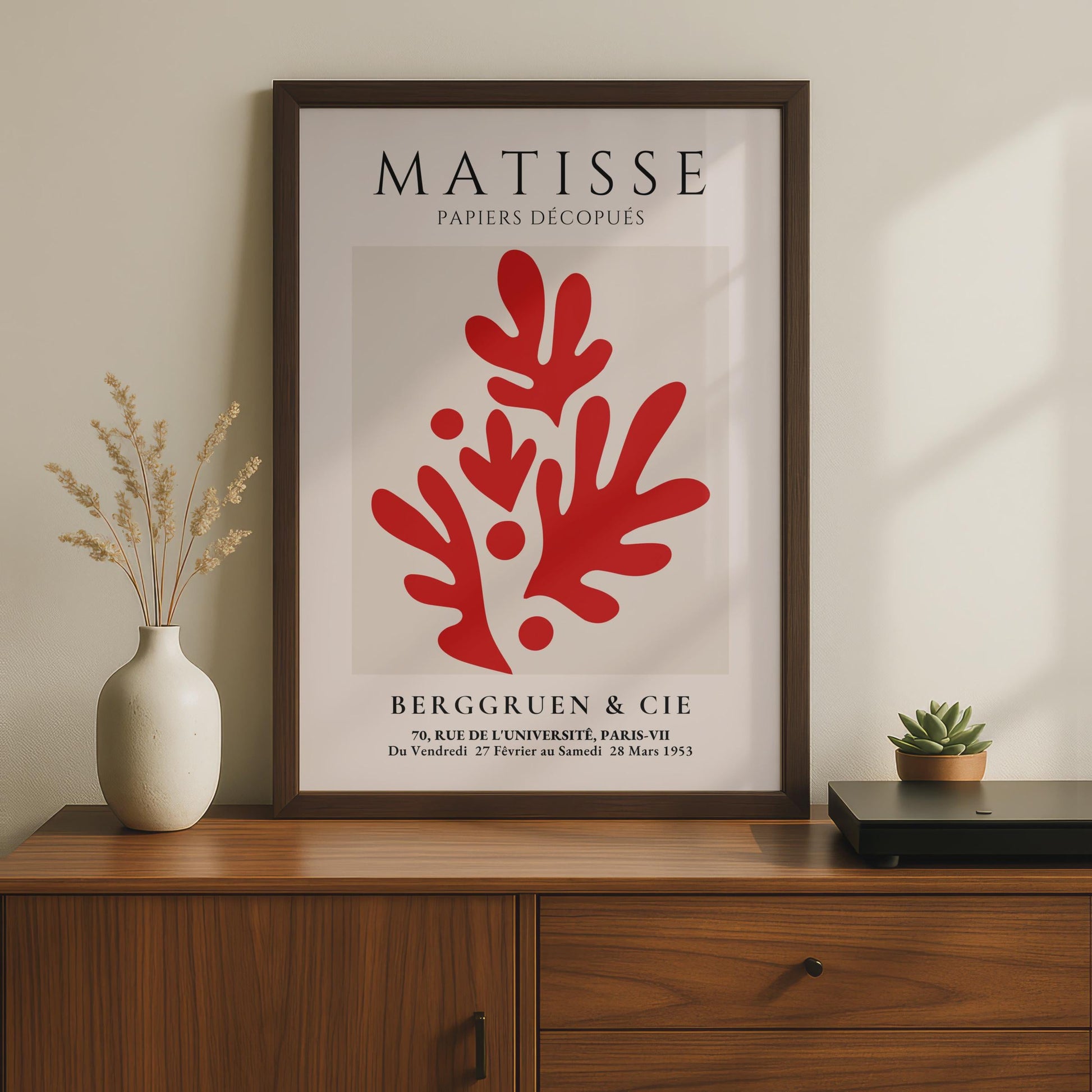 Henri Matisse Art Poster, Papiers Decoupes Wall Art, Abstract Red Shapes, Modern Decor wall art print