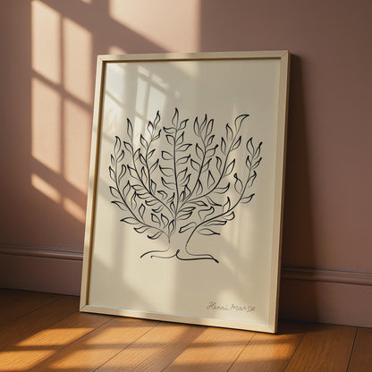 Henri Matisse Inspired Wall Art, Minimalist Leaf Print, Botanical Poster for Home Decor wall art print