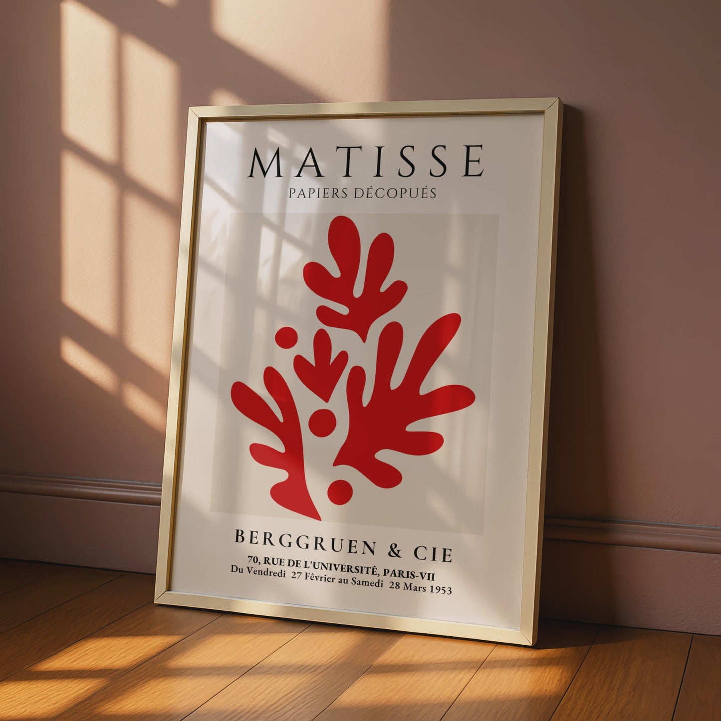 Henri Matisse Art Poster, Papiers Decoupes Wall Art, Abstract Red Shapes, Modern Decor wall art print