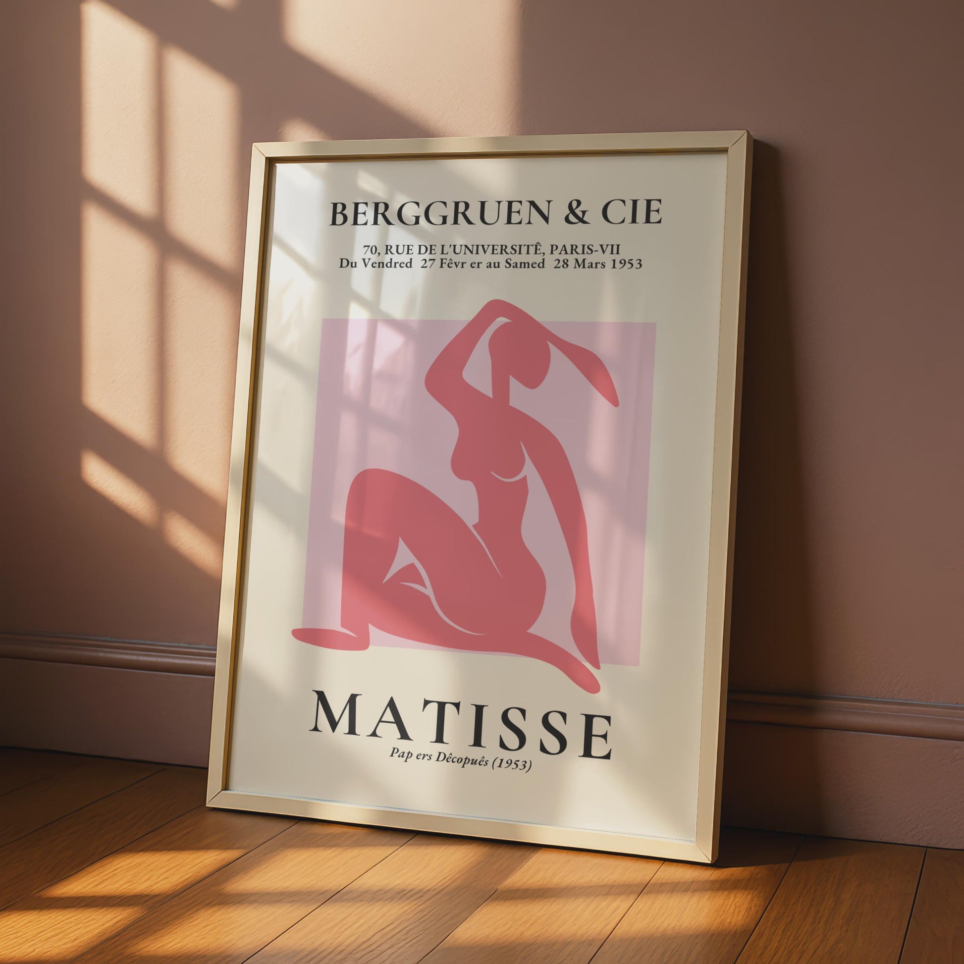 Henri Matisse Art Poster, Pink Female Figure, Minimalist Wall Art, Abstract Artwork for Home wall art print
