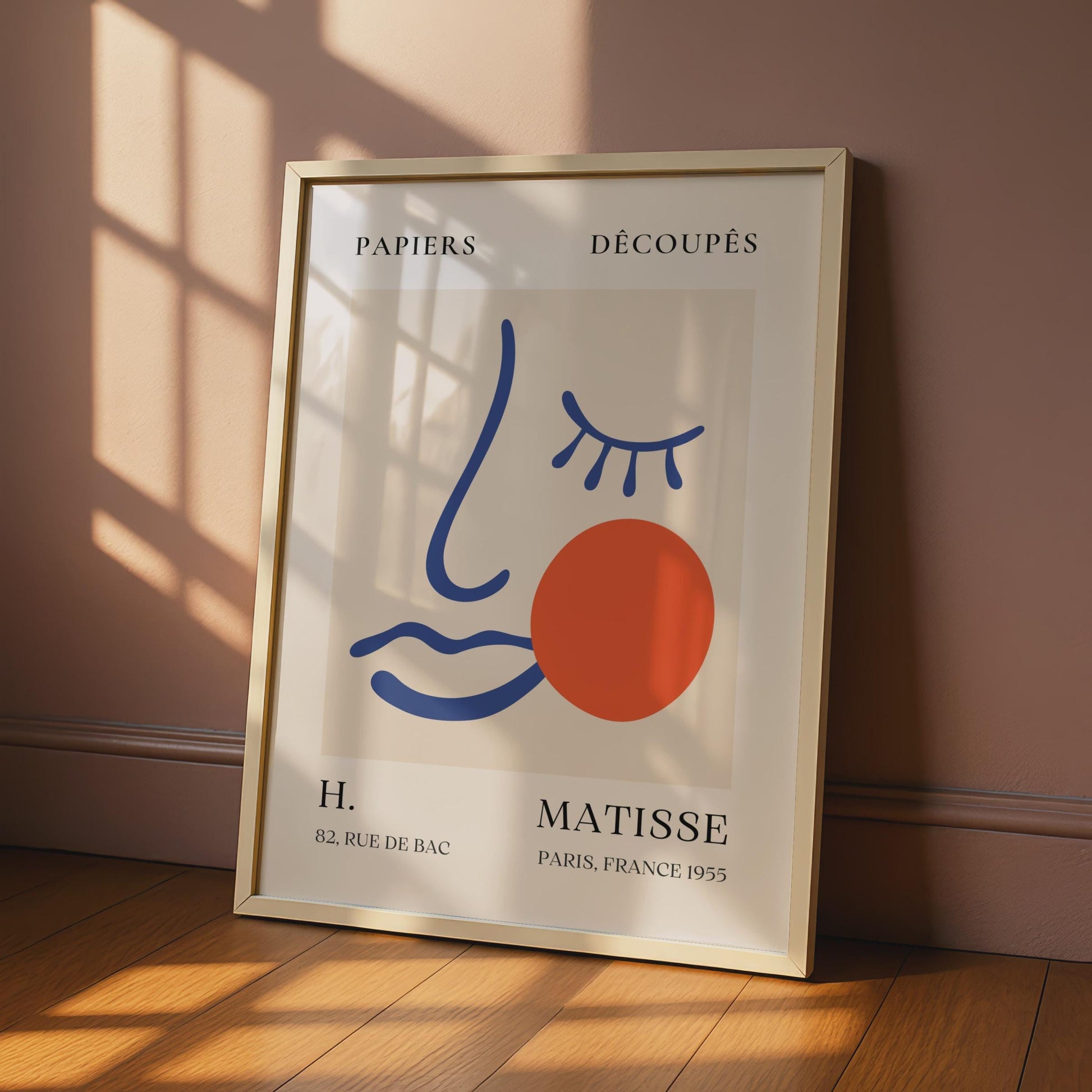 Henri Matisse Art Poster, Minimalist Abstract Face Prints, Boho Wall Art, French Decoupes wall art print