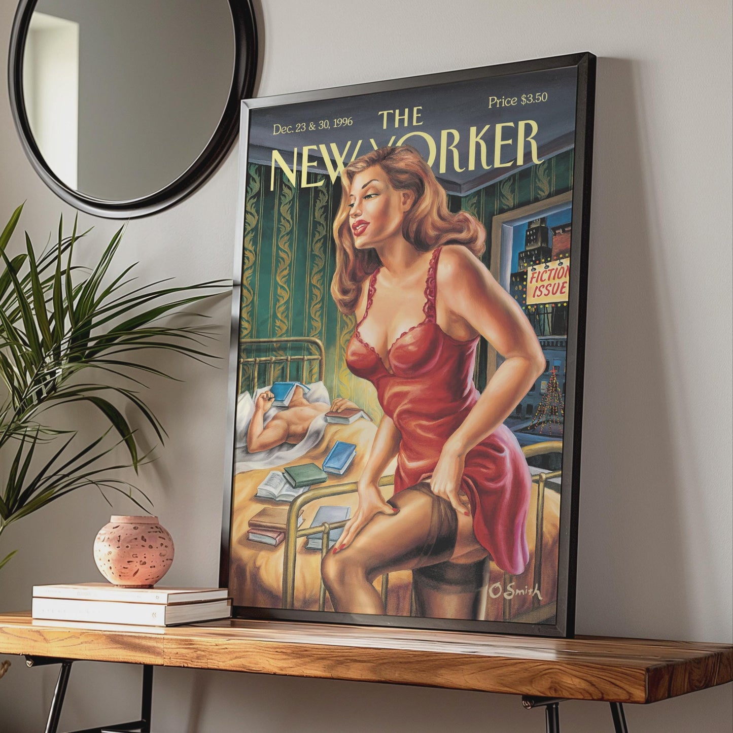The New Yorker 1996 Fiction Issue Cover Poster, Vintage Pin-Up Art Print, Wall Art wall art print