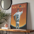 The New Yorker Baseball Poster, Yankees Number 2 Art Print, Sports Wall Art wall art print