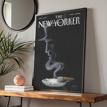The New Yorker Cover Poster, Smoke Face Art Print, Ana Juan 2008, Black Wall Art wall art print