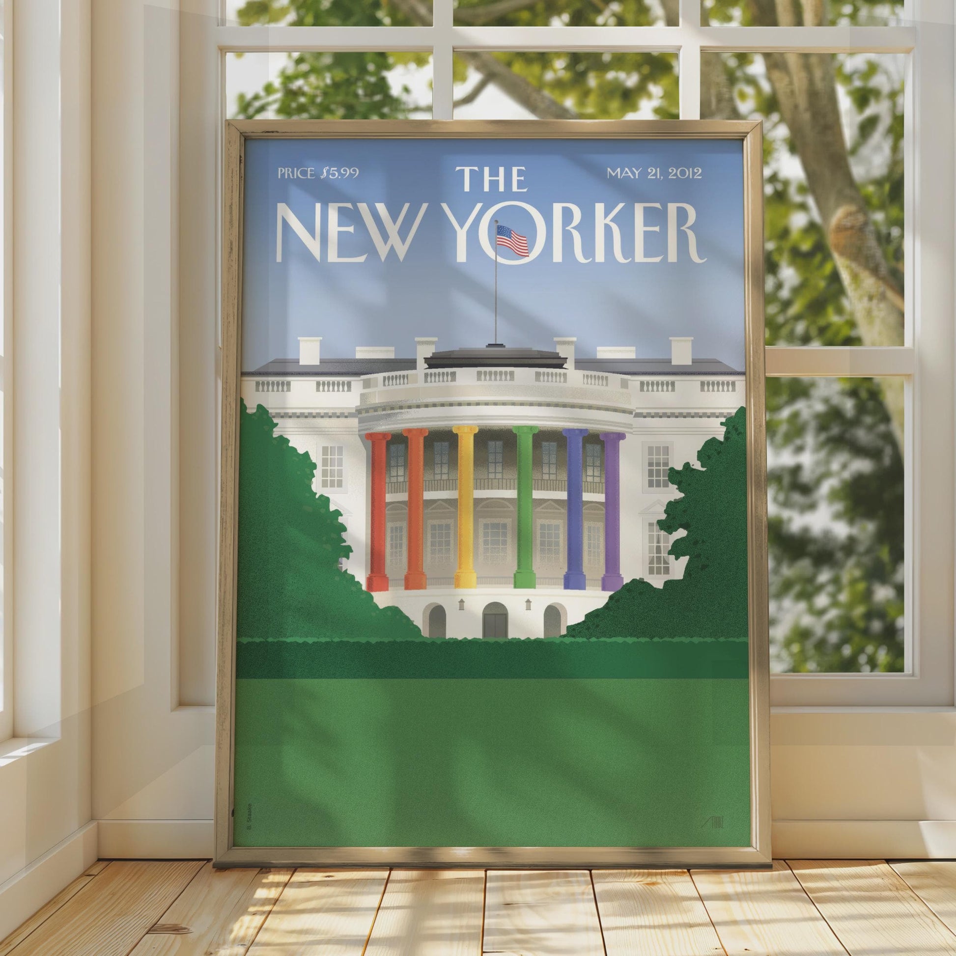 The New Yorker White House Rainbow Cover Poster, Pride Art Print, Iconic Magazine Wall Art wall art print