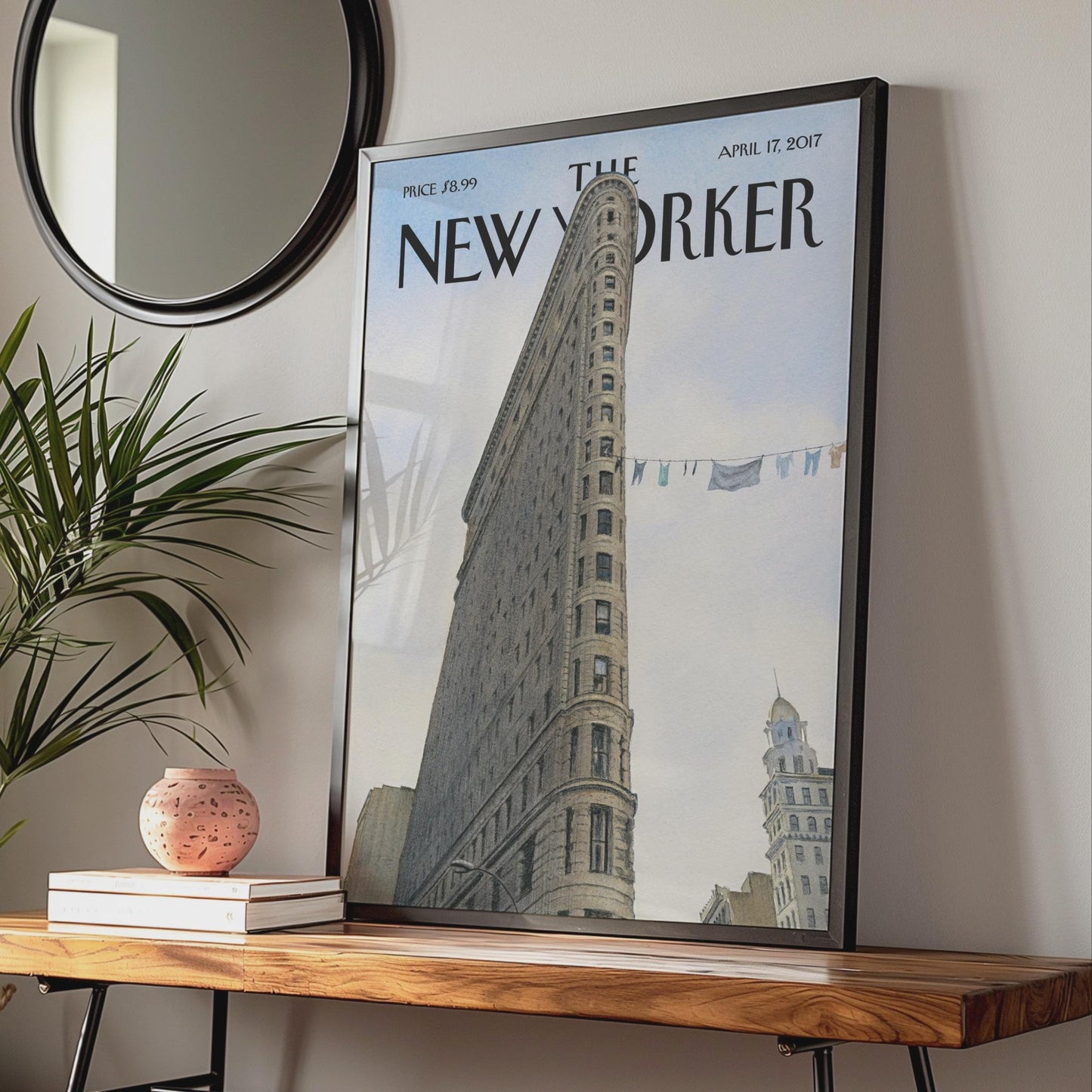 New Yorker Poster Flatiron Building NYC, New York City Wall Art Print, Manhattan wall art print