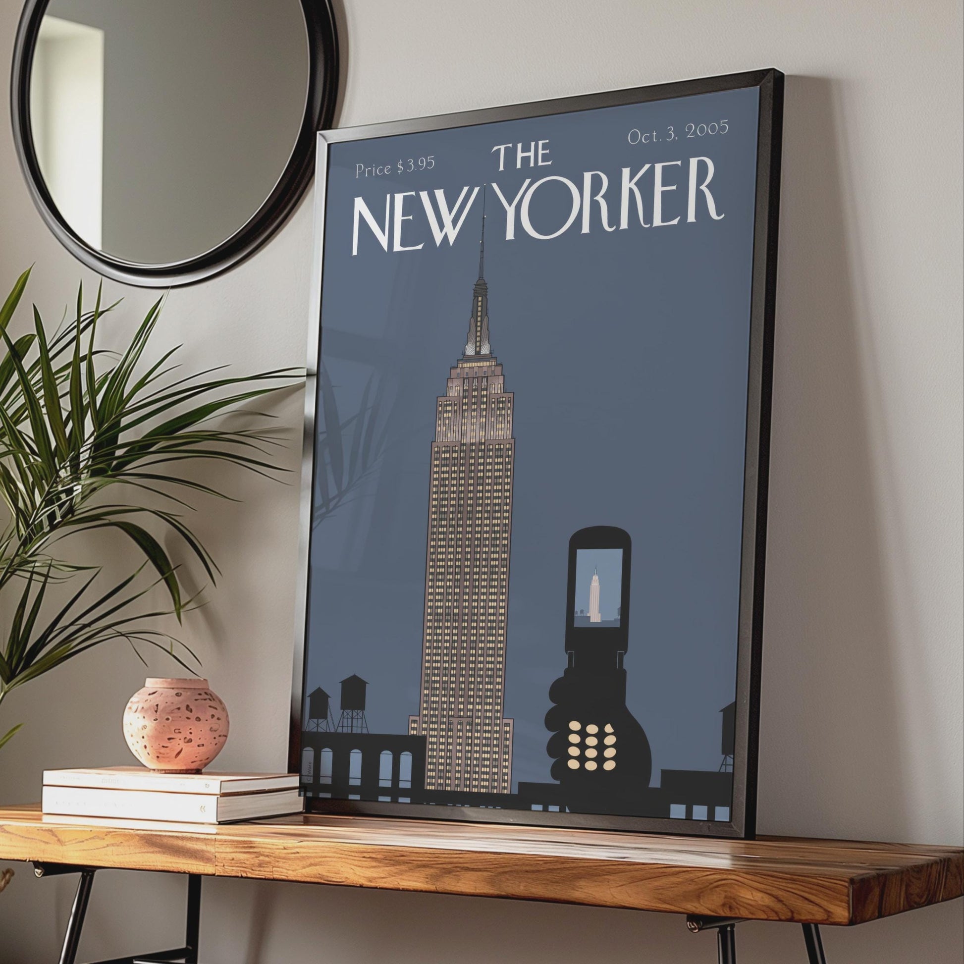 The New Yorker Poster, Empire State Building Art, NYC Wall Art, Vintage Cover Print wall art print