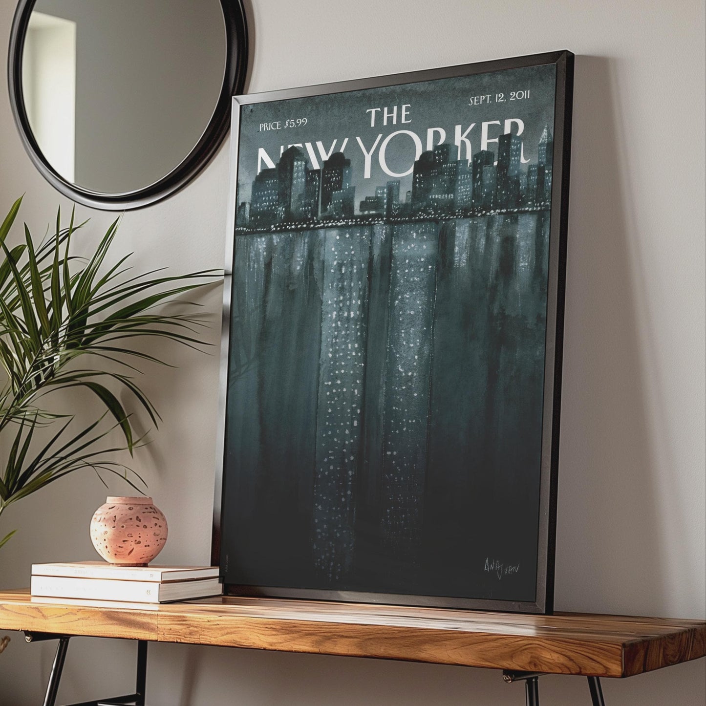 The New Yorker Poster Sept 2011, NYC Skyline Night Art, Manhattan Wall Art Print wall art print
