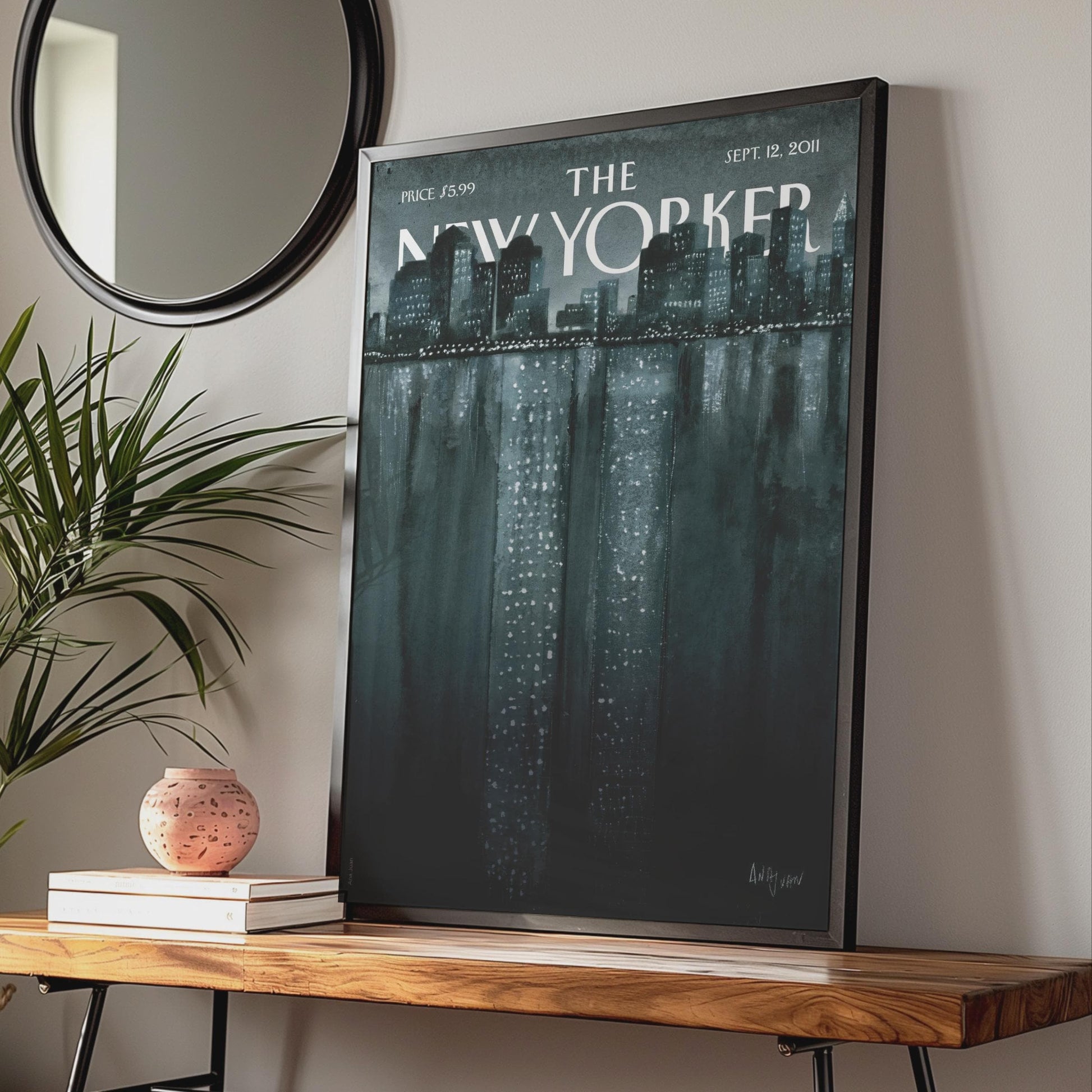 The New Yorker Poster Sept 2011, NYC Skyline Night Art, Manhattan Wall Art Print wall art print