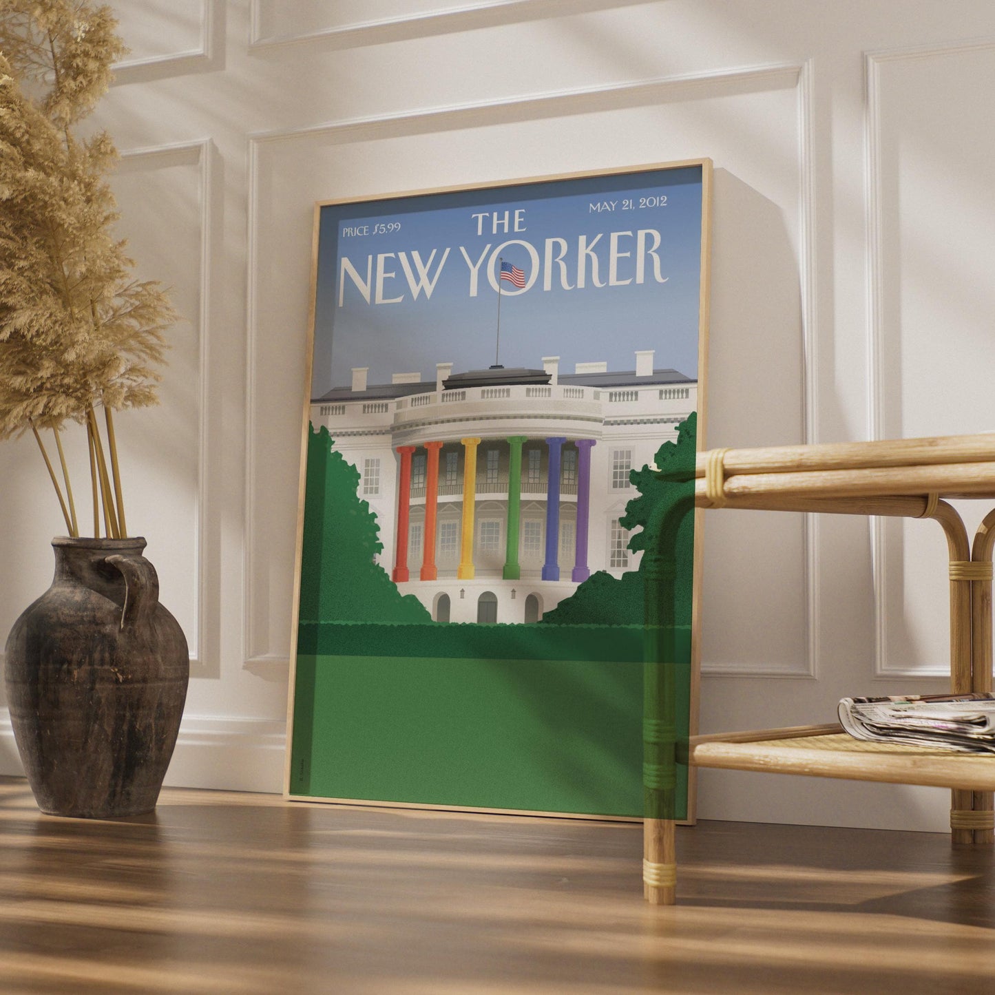 The New Yorker White House Rainbow Cover Poster, Pride Art Print, Iconic Magazine Wall Art wall art print