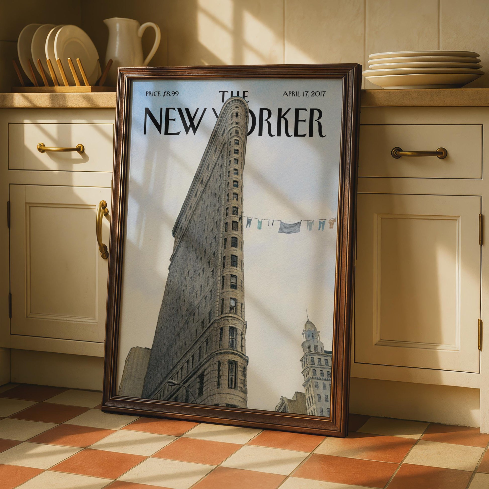 New Yorker Poster Flatiron Building NYC, New York City Wall Art Print, Manhattan wall art print
