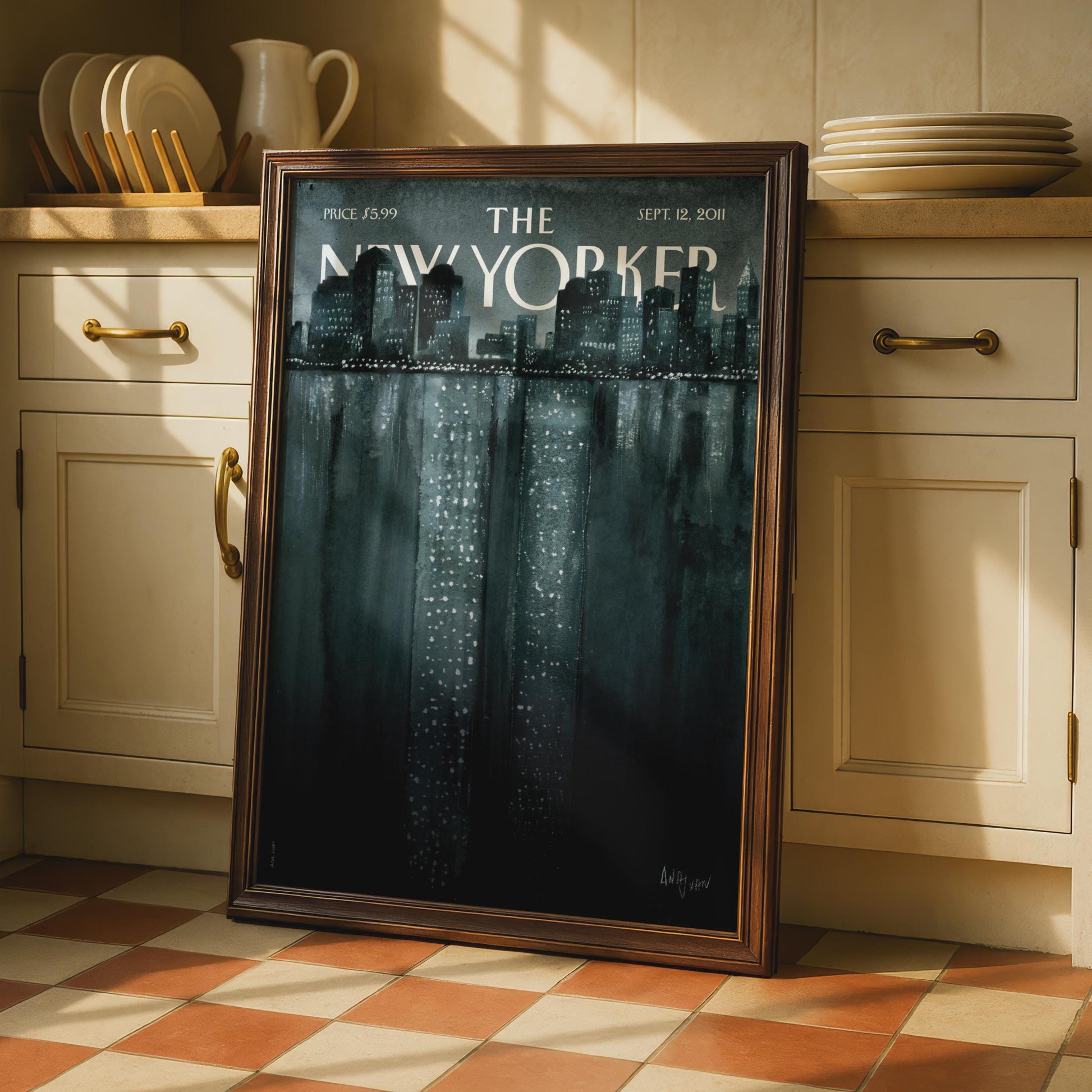 The New Yorker Poster Sept 2011, NYC Skyline Night Art, Manhattan Wall Art Print wall art print