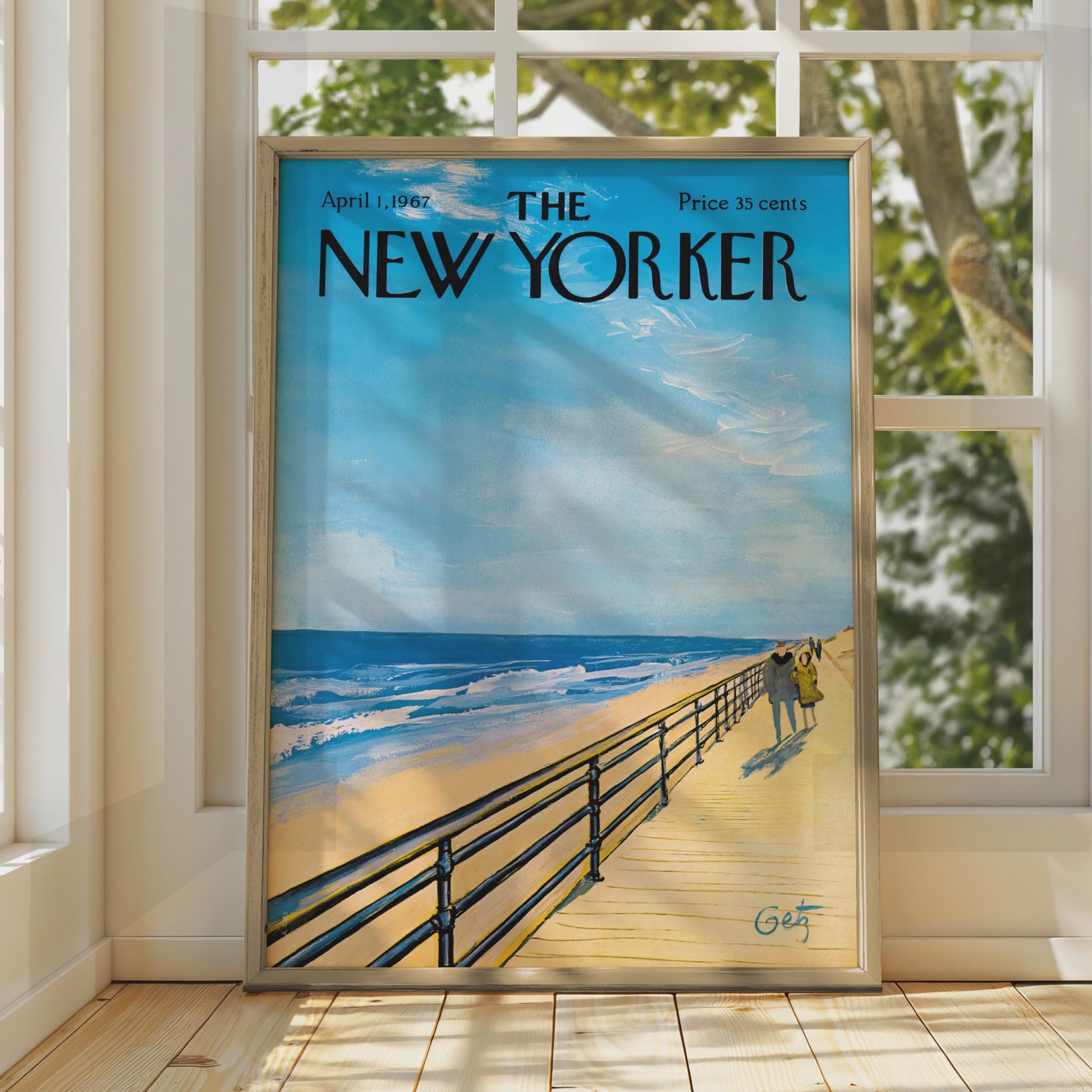 The New Yorker Poster 1967, Beach Boardwalk Art Print, Coastal Wall Art, Vintage wall art print