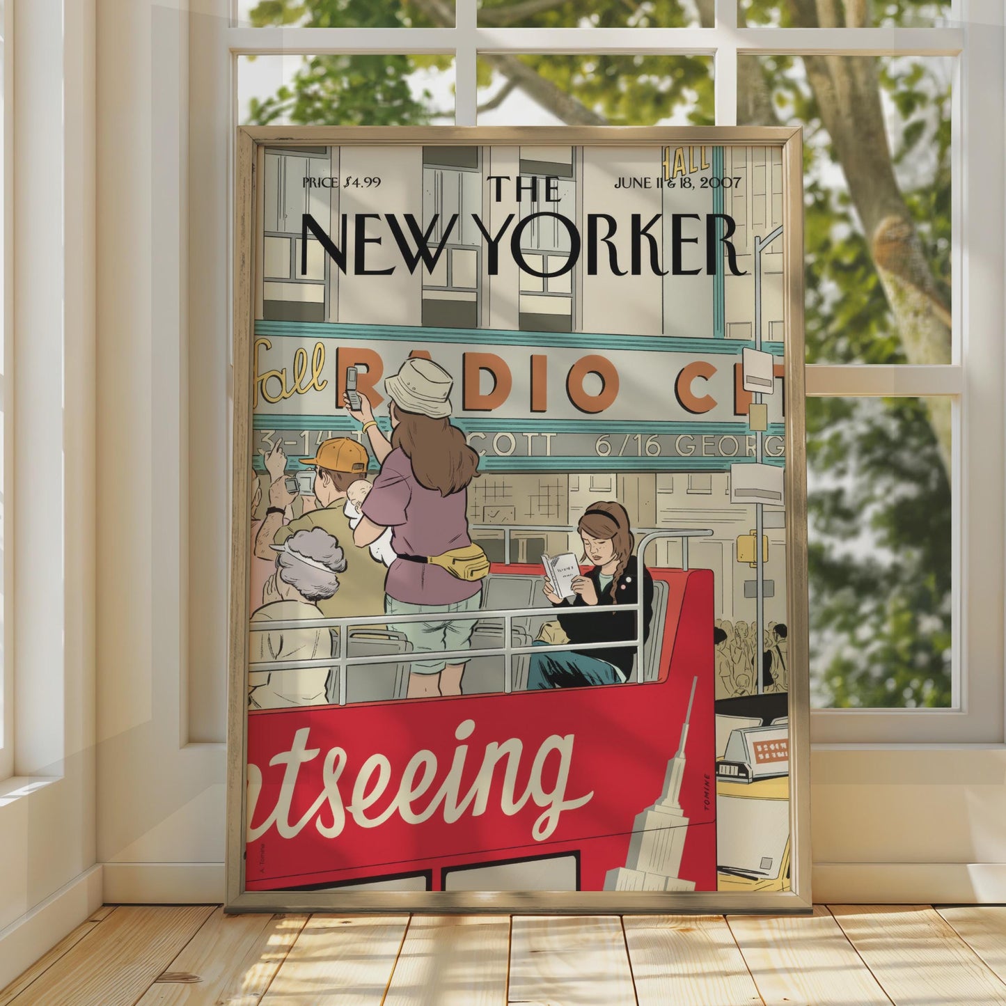 The New Yorker Poster, Radio City NYC Cover Art, Sightseeing Bus Wall Art Print wall art print