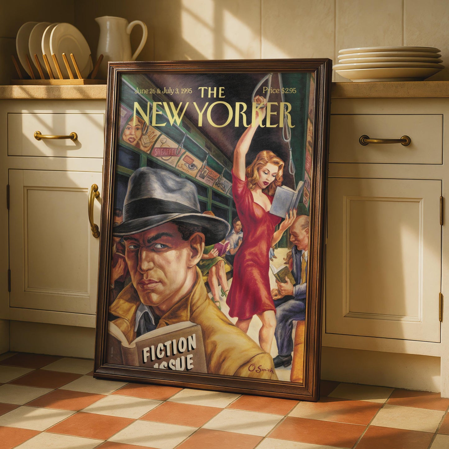 New Yorker 1995 Subway Fiction Issue Poster, Retro NYC Art Print, Vintage Cover wall art print
