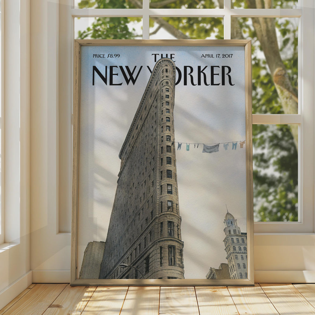 New Yorker Poster Flatiron Building NYC, New York City Wall Art Print, Manhattan wall art print