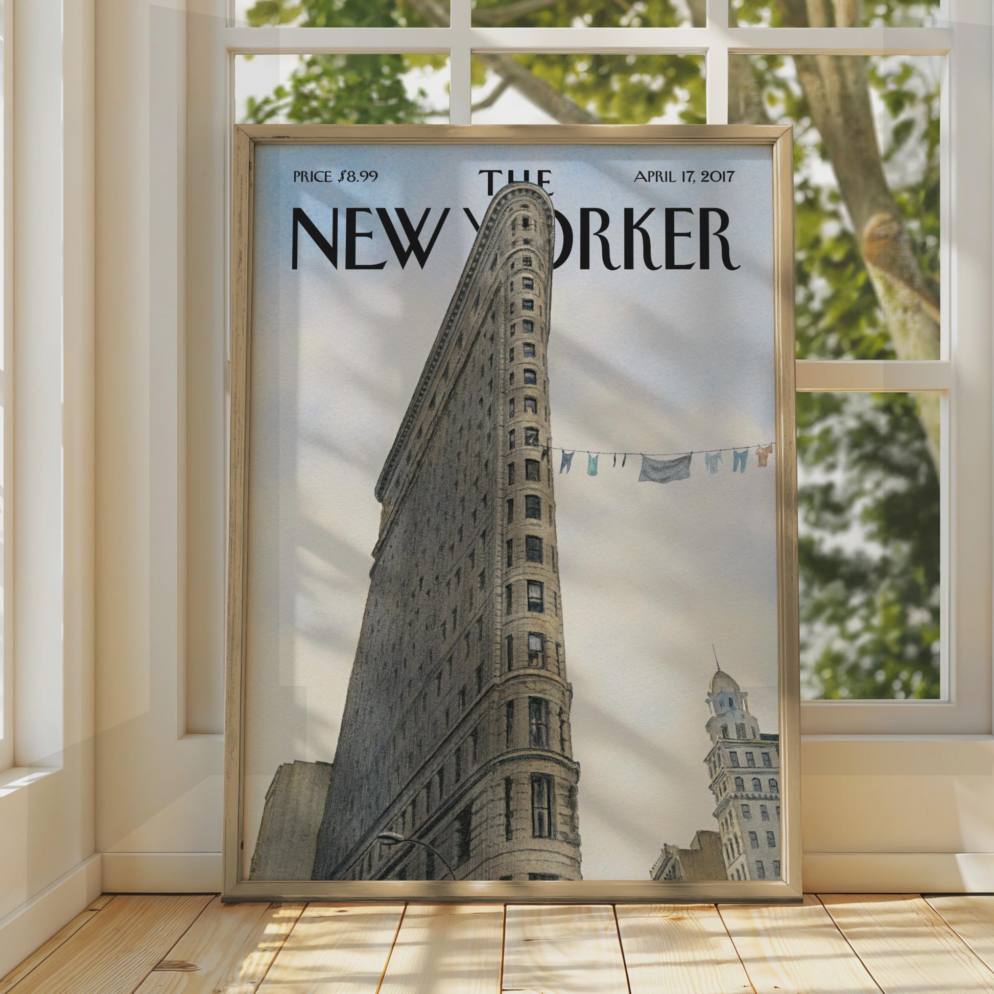 New Yorker Poster Flatiron Building NYC, New York City Wall Art Print, Manhattan wall art print