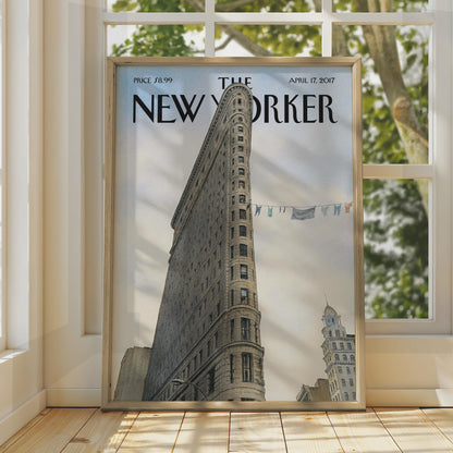 New Yorker Poster Flatiron Building NYC, New York City Wall Art Print, Manhattan wall art print