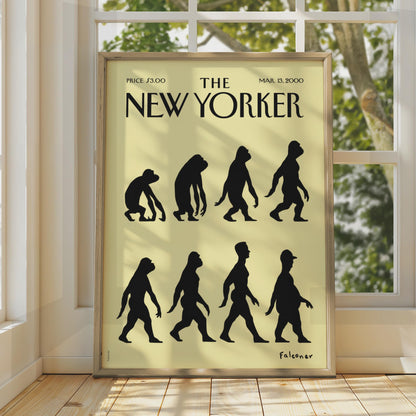 The New Yorker Evolution Poster, Falconer Cover Art, March 2000, Wall Art Print wall art print