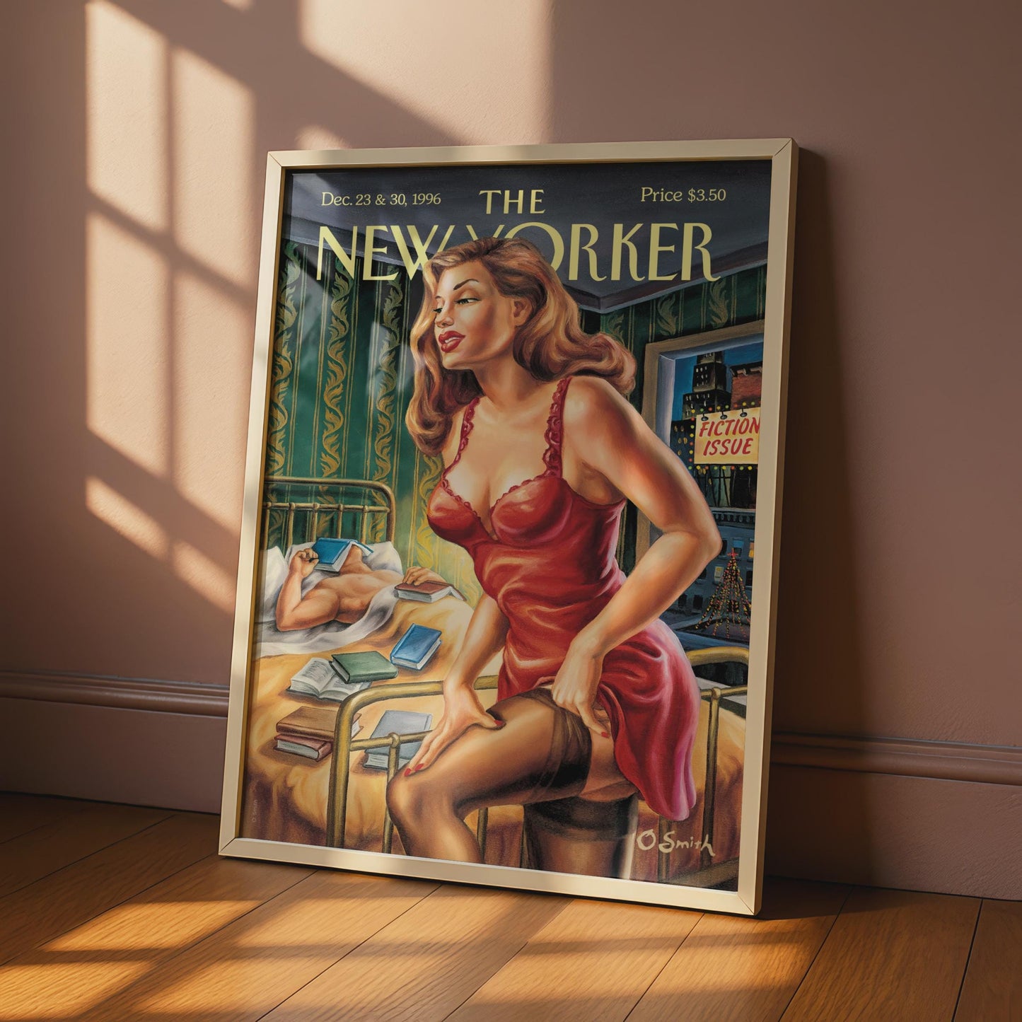 The New Yorker 1996 Fiction Issue Cover Poster, Vintage Pin-Up Art Print, Wall Art wall art print