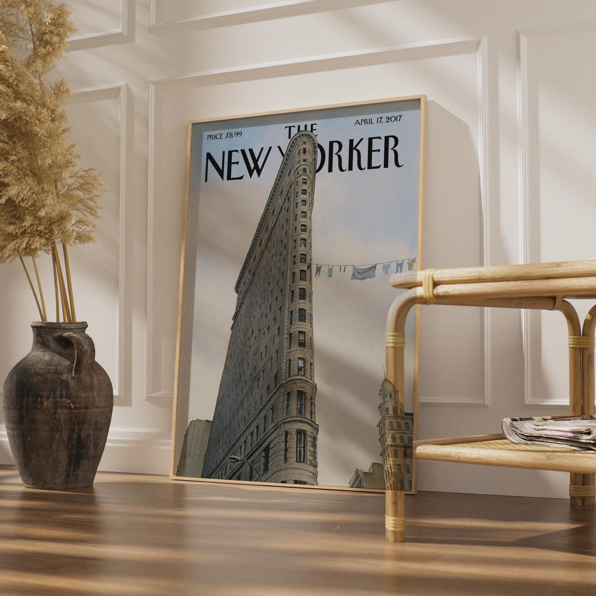 New Yorker Poster Flatiron Building NYC, New York City Wall Art Print, Manhattan wall art print